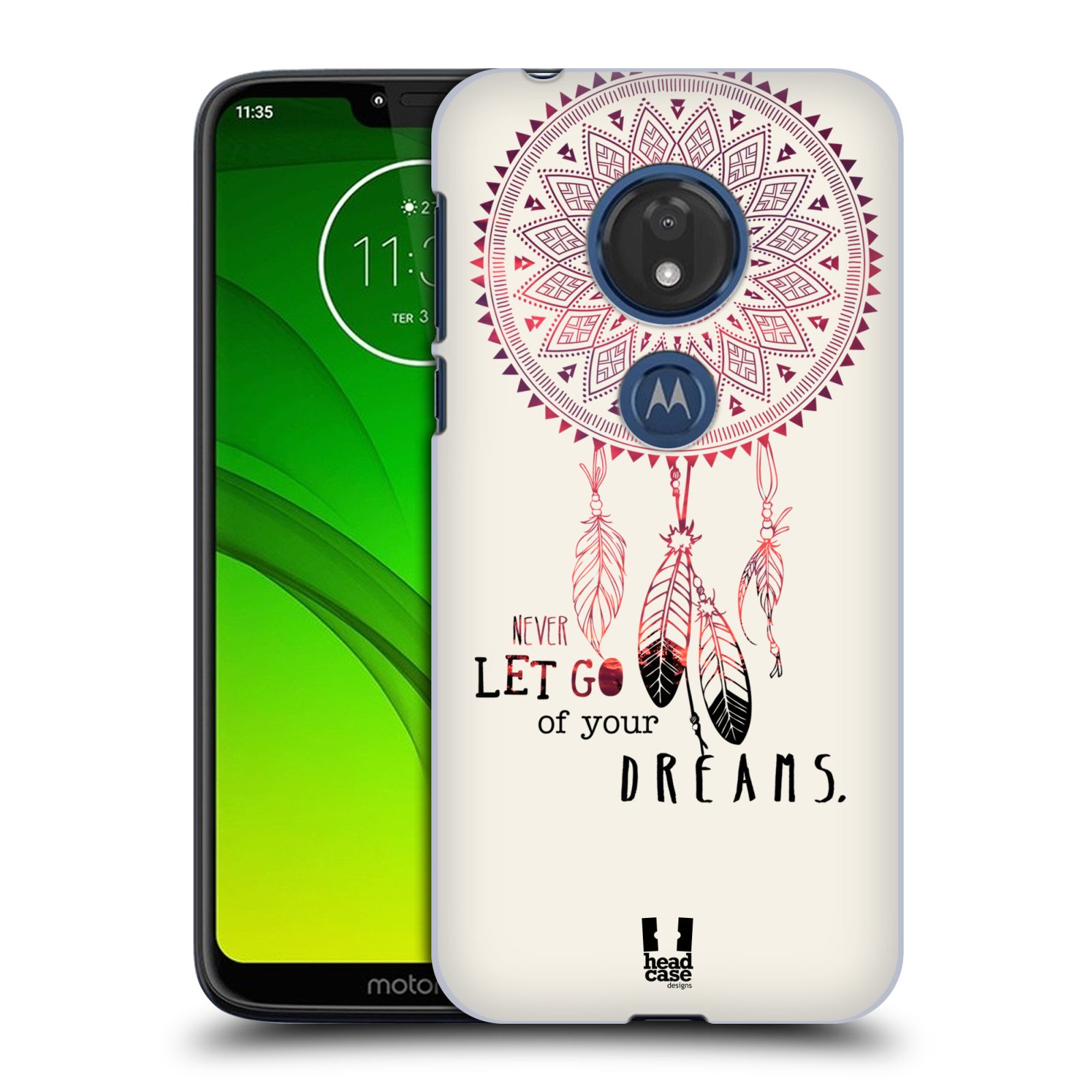Pouzdro na mobil Motorola Moto G7 Play vzor Lapač snů ČERVENÁ