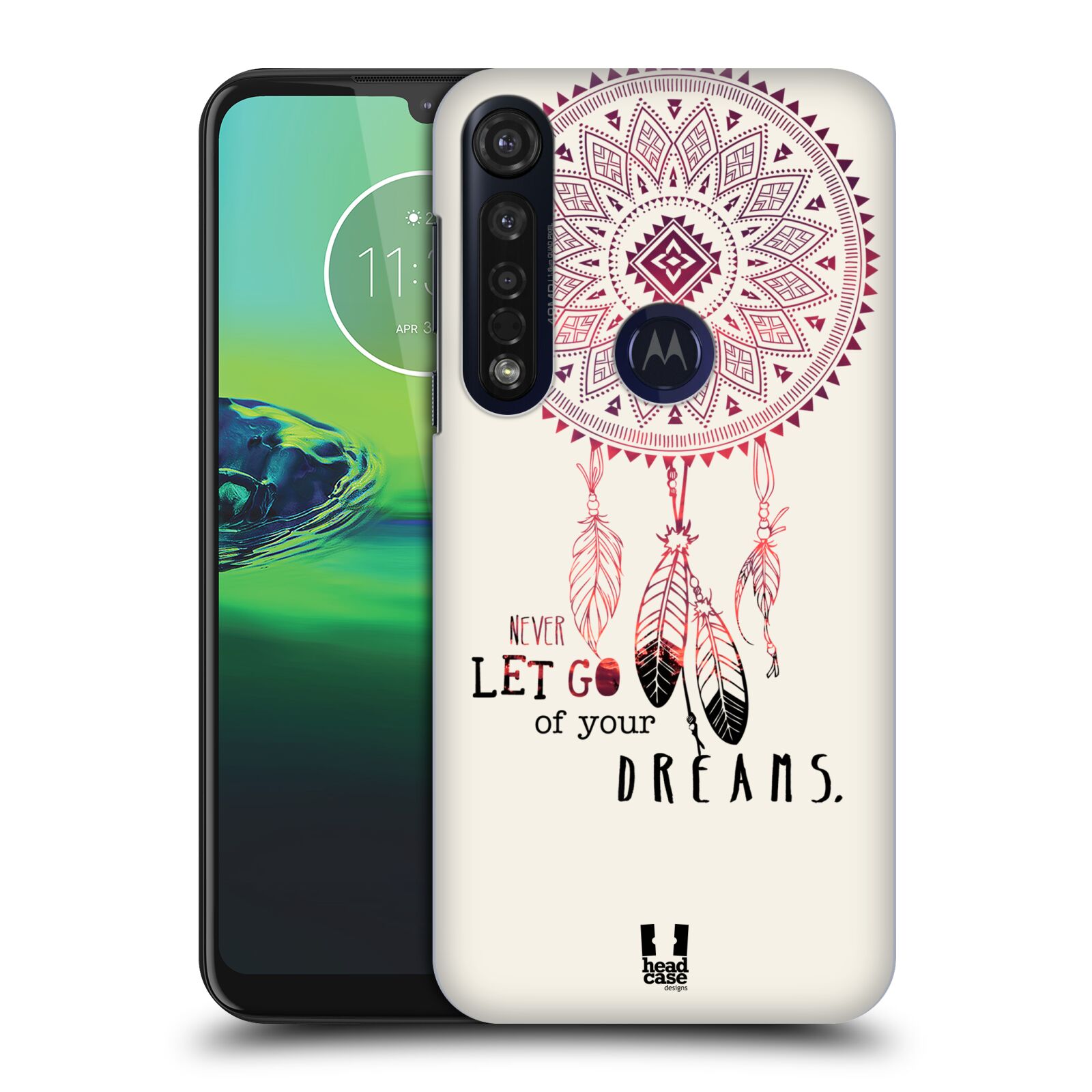 Pouzdro na mobil Motorola Moto G8 PLUS - HEAD CASE - vzor Lapač snů ČERVENÁ