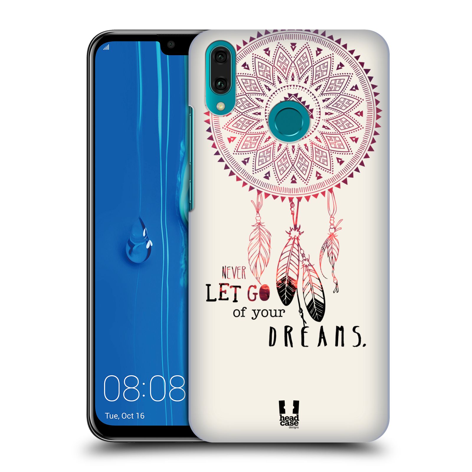 Pouzdro na mobil Huawei Y9 2019 - HEAD CASE - vzor Lapač snů ČERVENÁ