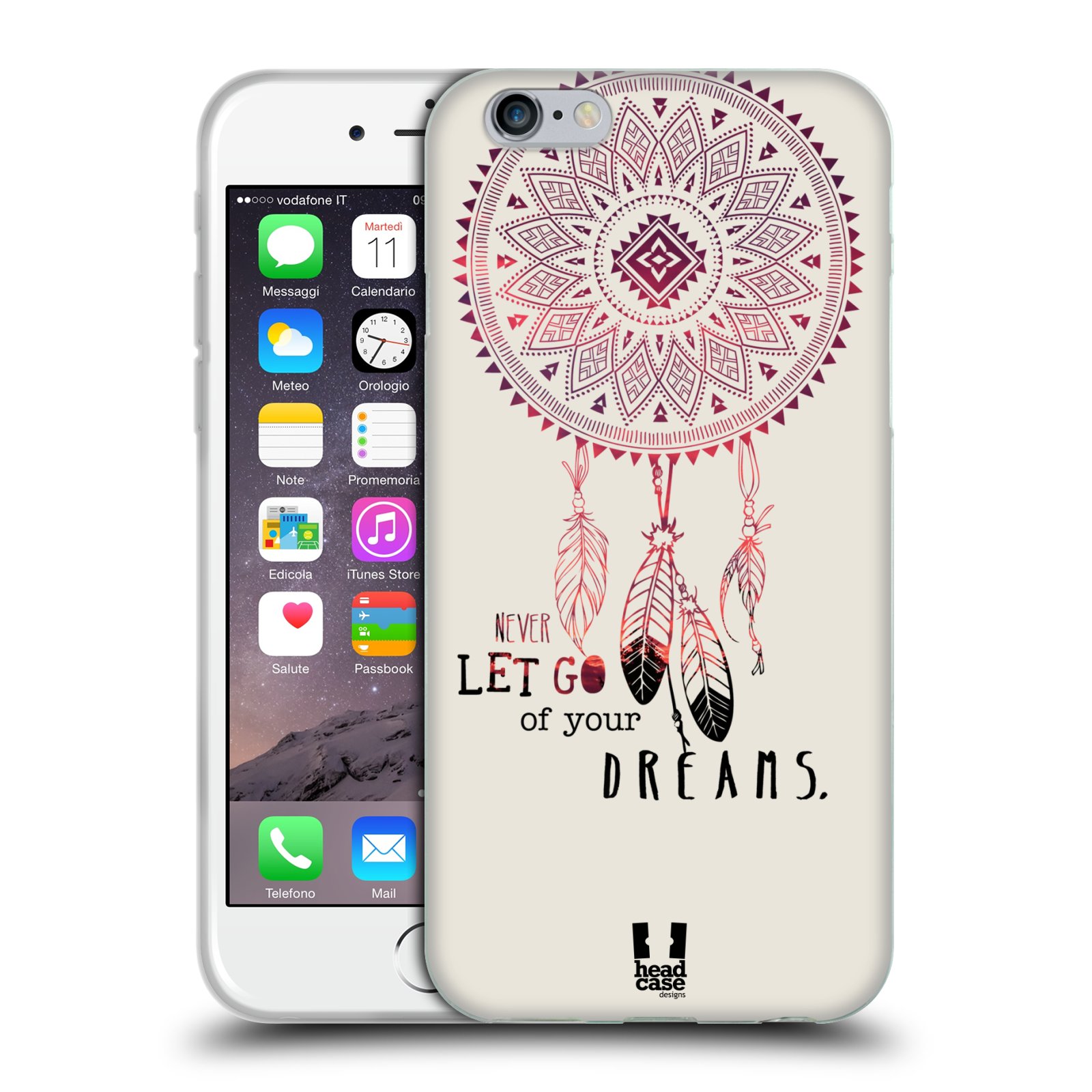 HEAD CASE silikonový obal na mobil Apple Iphone 6/6S vzor Lapač snů ČERVENÁ
