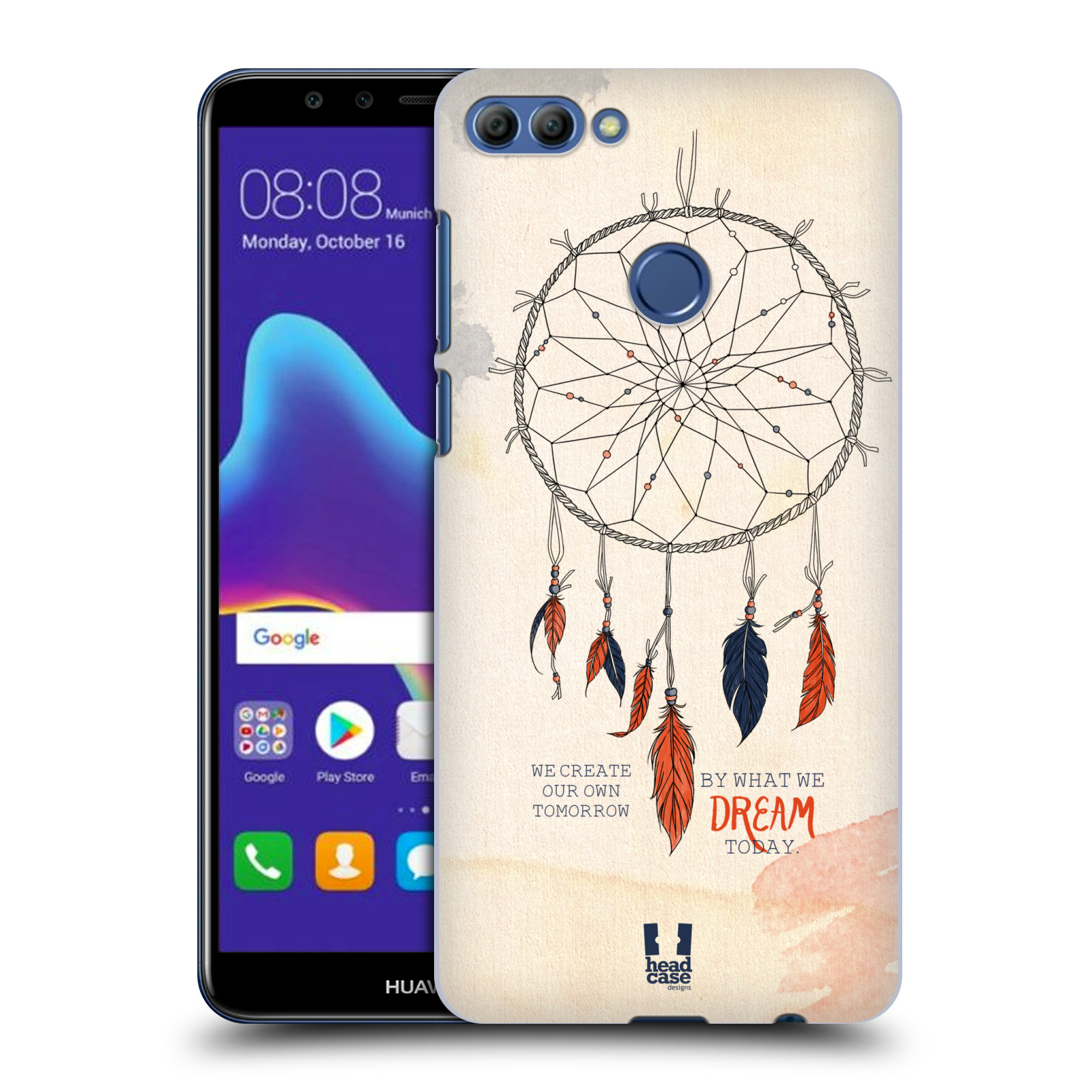 HEAD CASE plastový obal na mobil Huawei Y9 2018 vzor Lapač snů ORANŽOVÁ