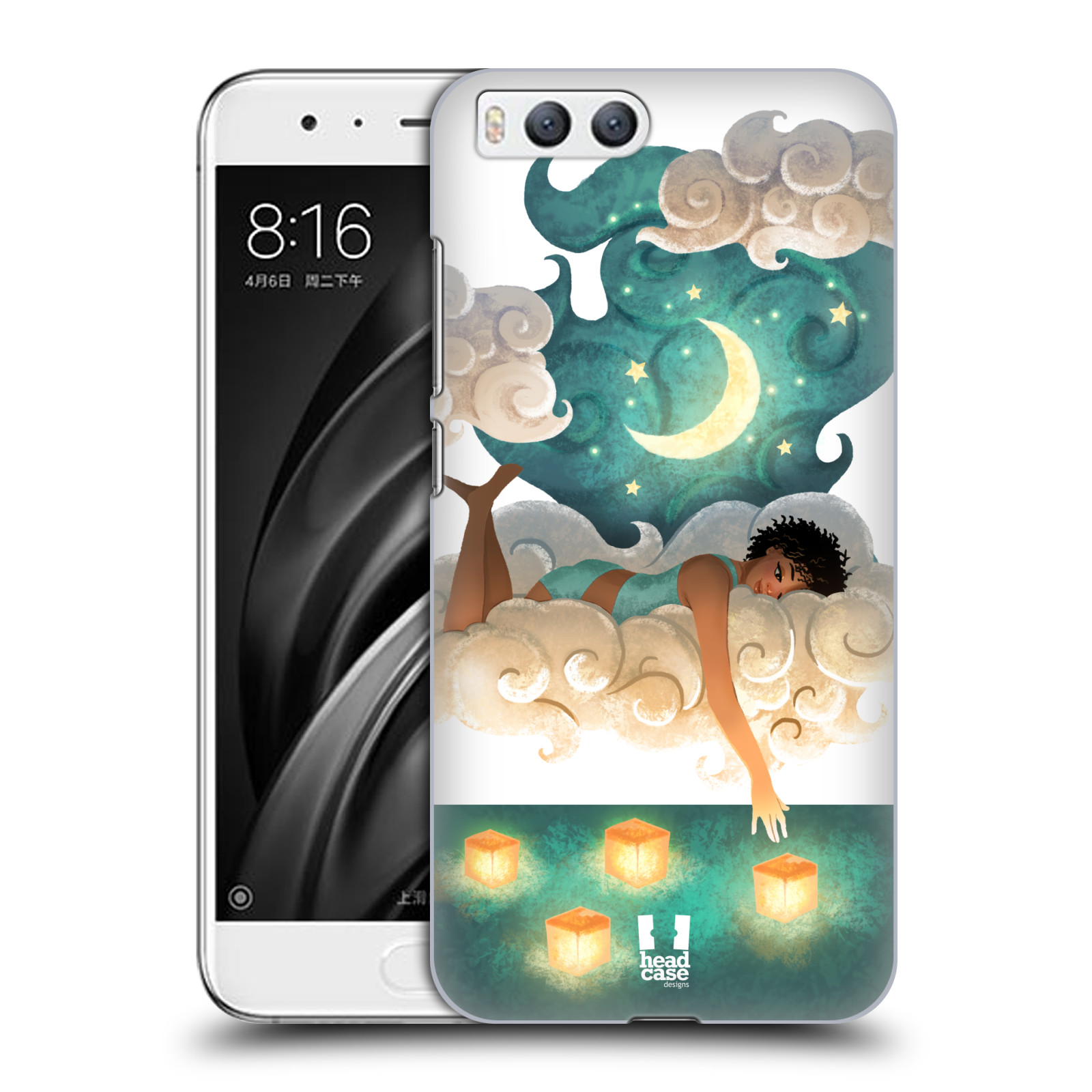 Pouzdro na mobil Xiaomi MI6 - HEAD CASE - měsíc a lucerny