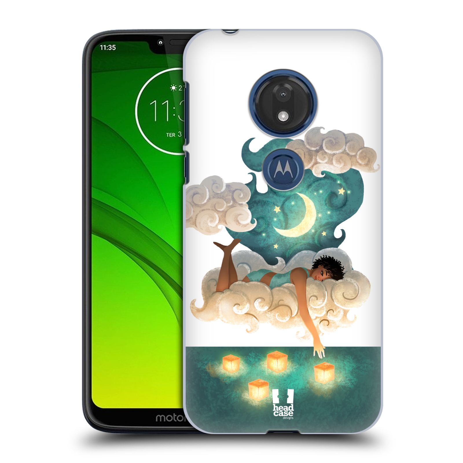 Pouzdro na mobil Motorola Moto G7 Play - HEAD CASE - měsíc a lucerny