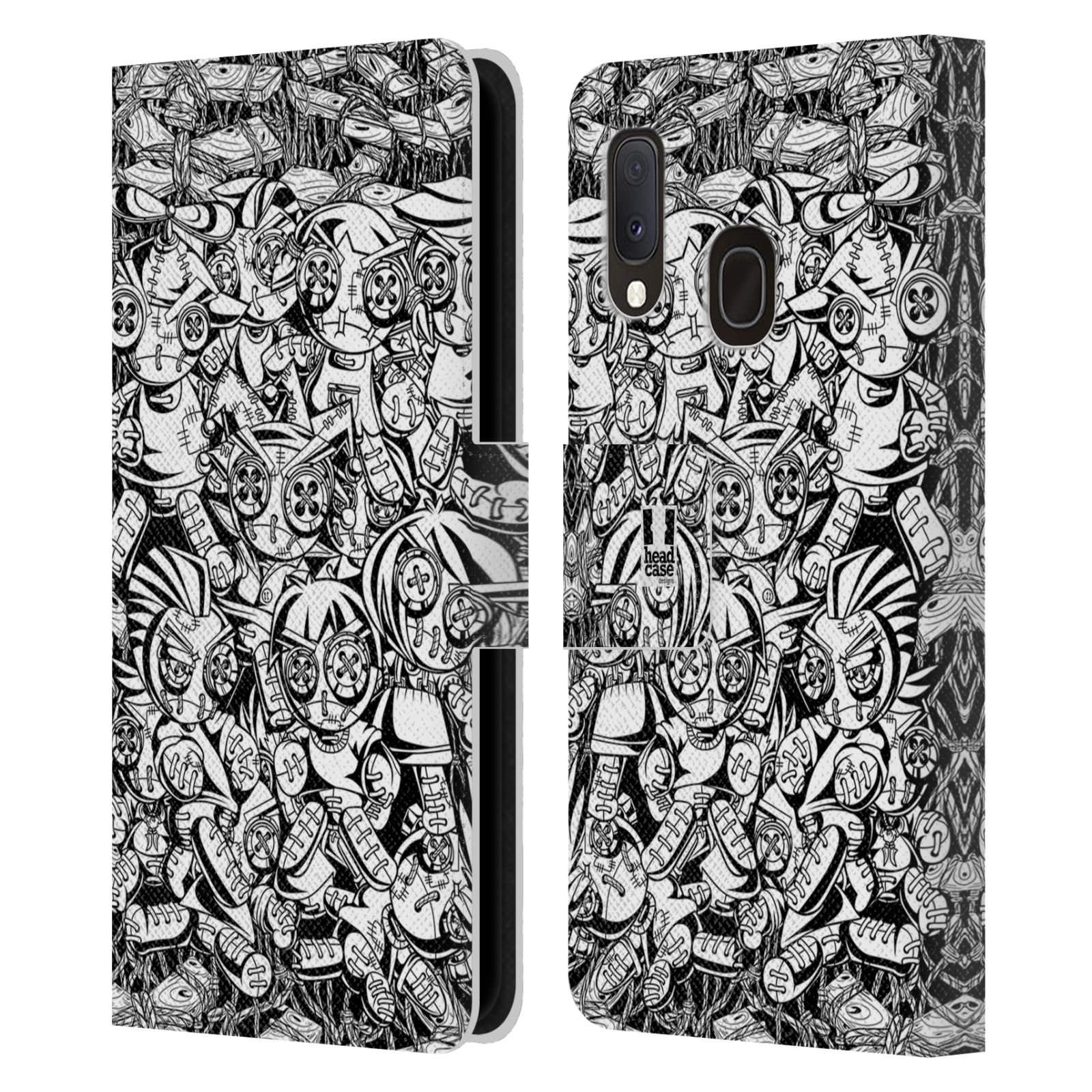Pouzdro na mobil Samsung Galaxy A20e woodoo panenka černobílá