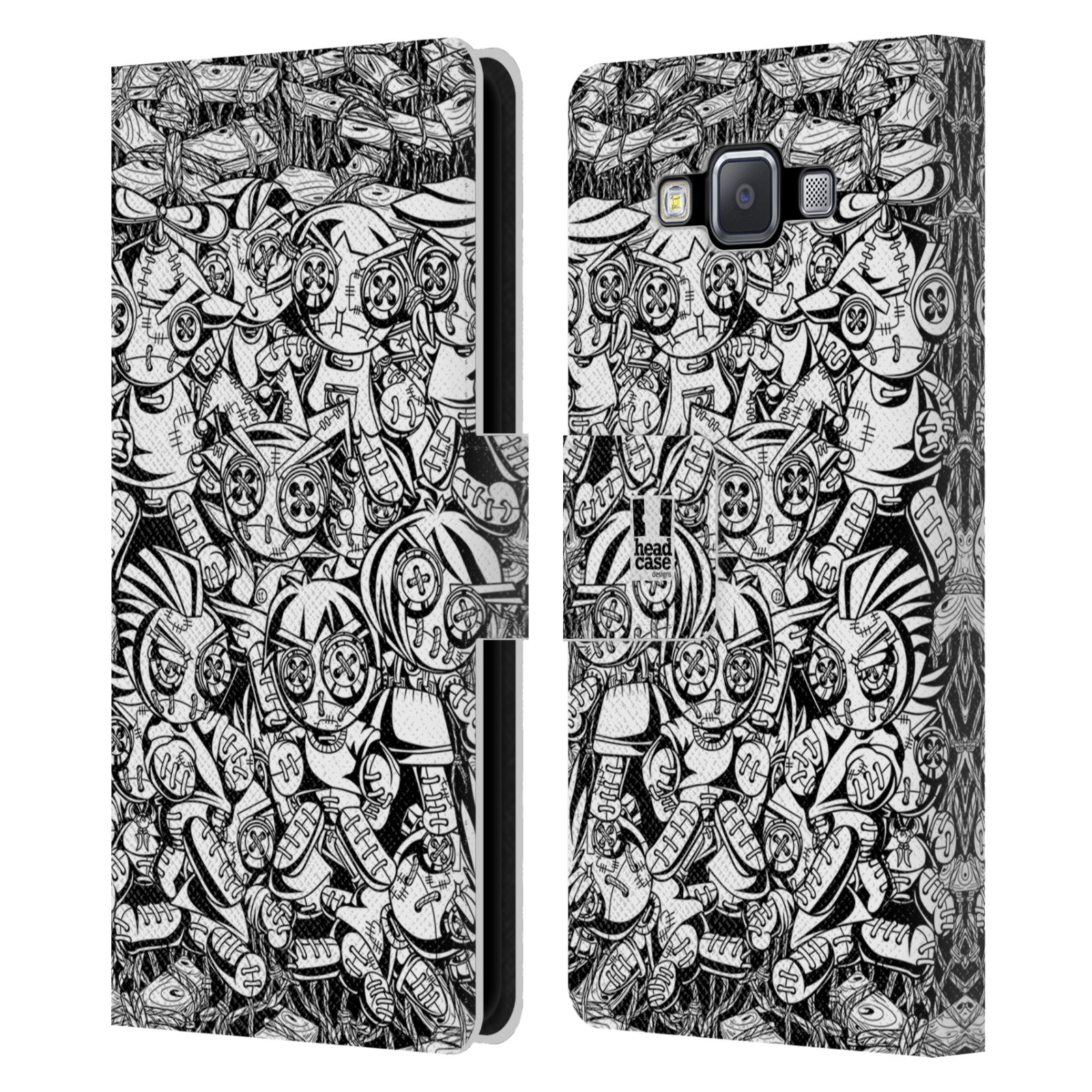 HEAD CASE Flipové pouzdro pro mobil Samsung Galaxy A5 woodoo panenka černobílá