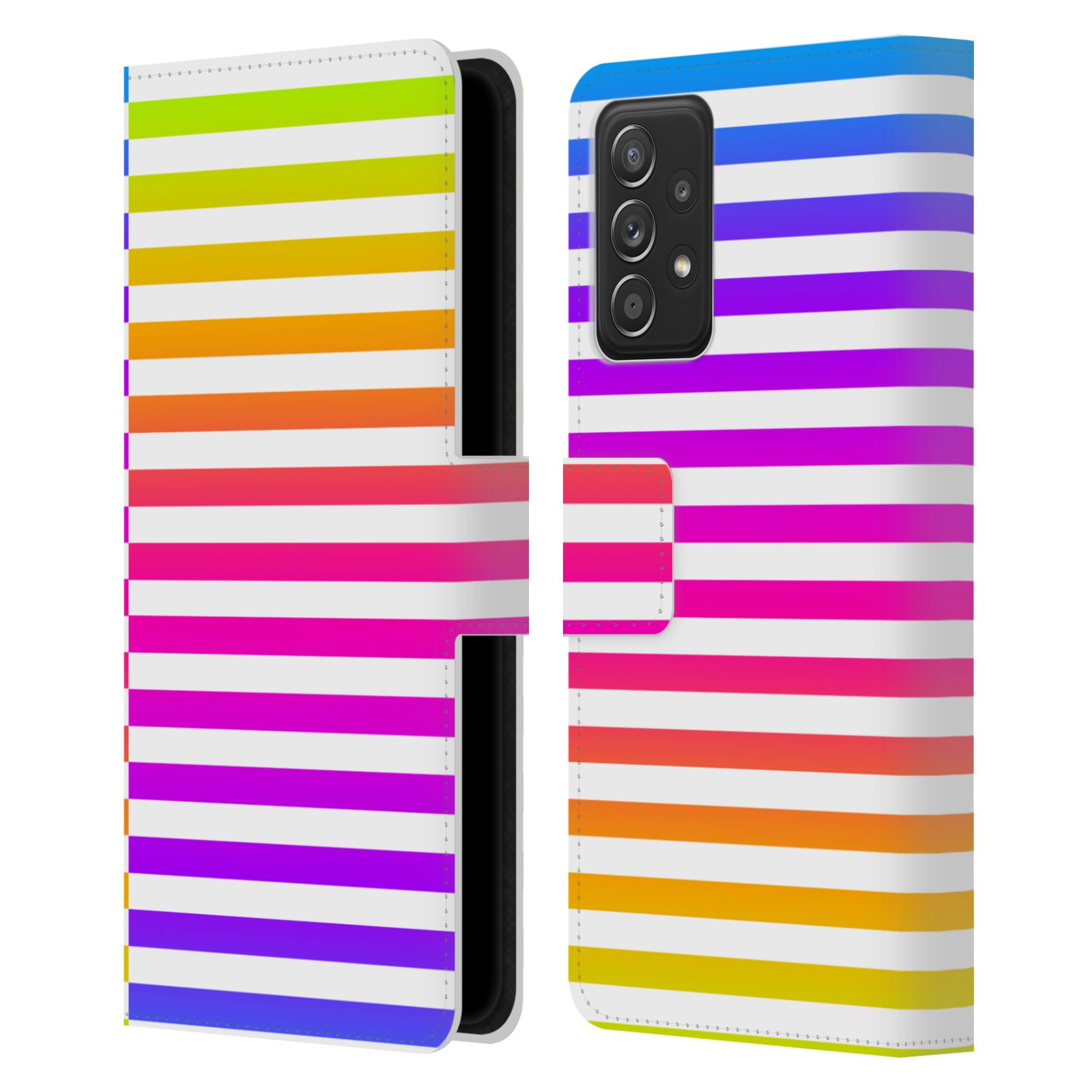 Pouzdro HEAD CASE na mobil Samsung Galaxy A52 / A52 5G / A52s 5G dynamické pruhy barevné NEON