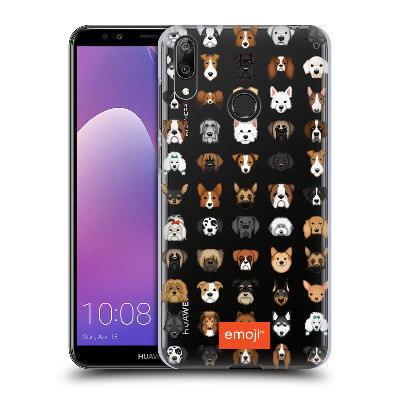 Pouzdro na mobil Huawei Y7 2019 - Head Case - oficiální kryt EMOJI rasy pejsků série 2