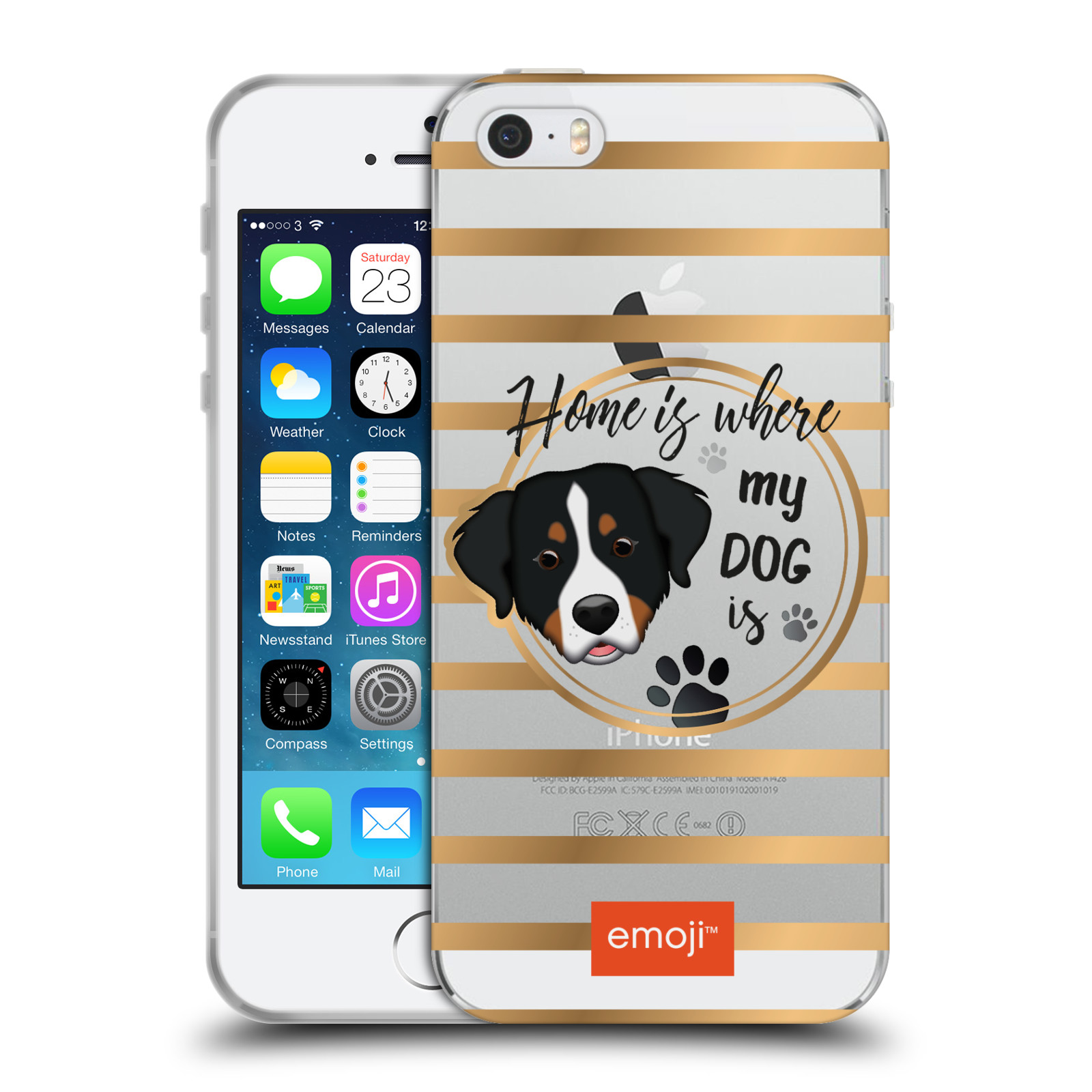 HEAD CASE silikonový obal na mobil Apple Iphone 5/5S oficiální kryt EMOJI pejskův domov