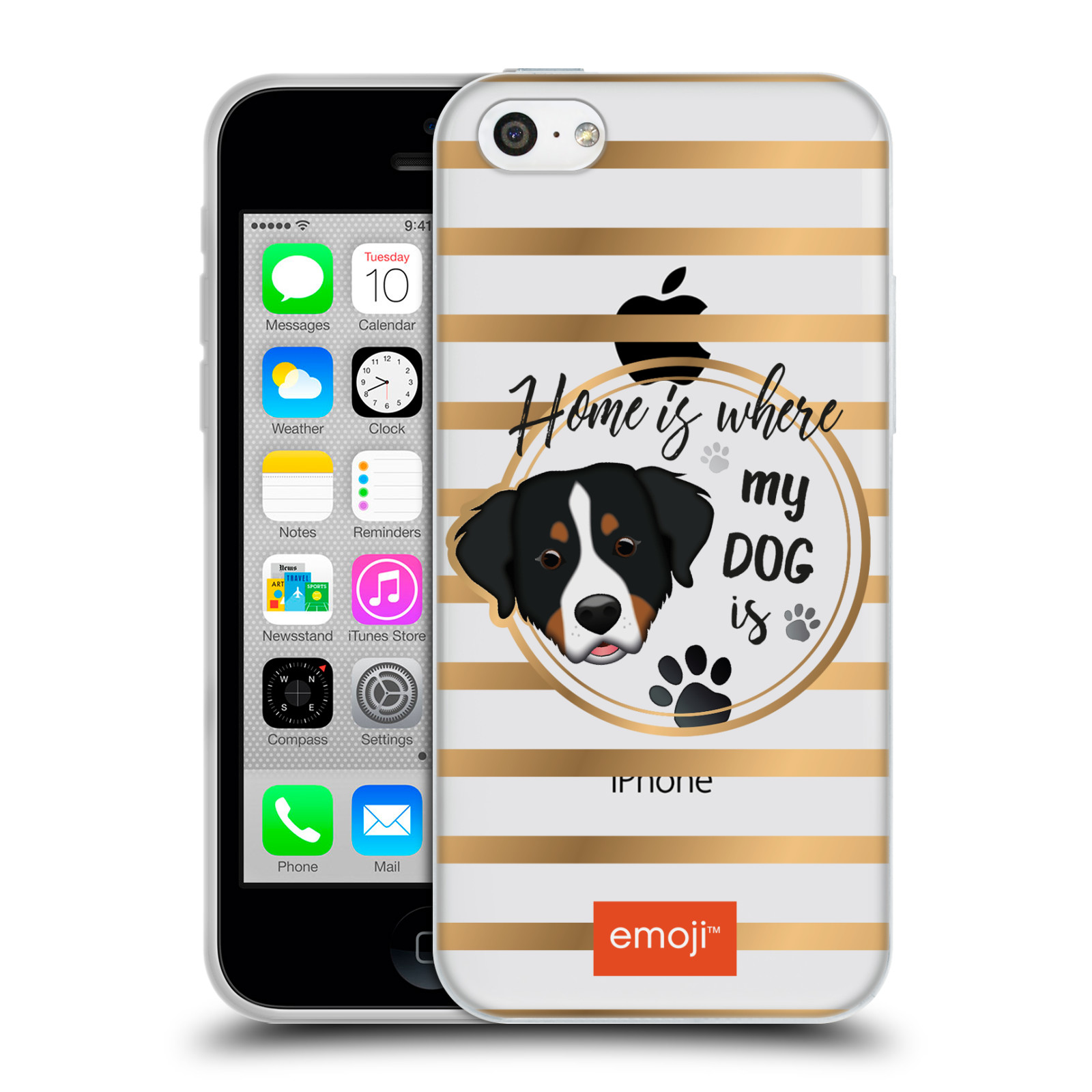 HEAD CASE silikonový obal na mobil Apple Iphone 5C oficiální kryt EMOJI pejskův domov