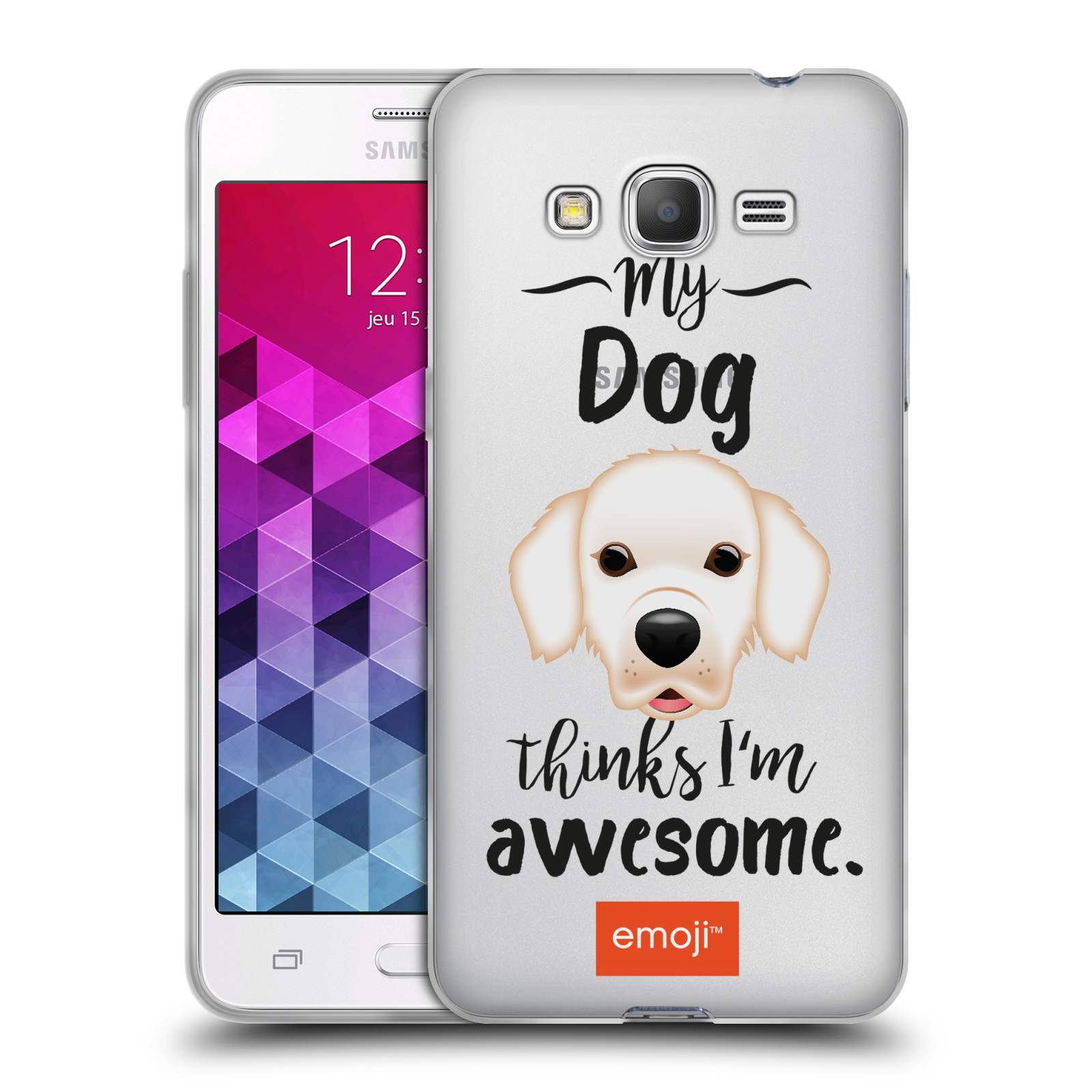 HEAD CASE silikonový obal na mobil Samsung Galaxy Grand Prime oficiální kryt EMOJI Labrador