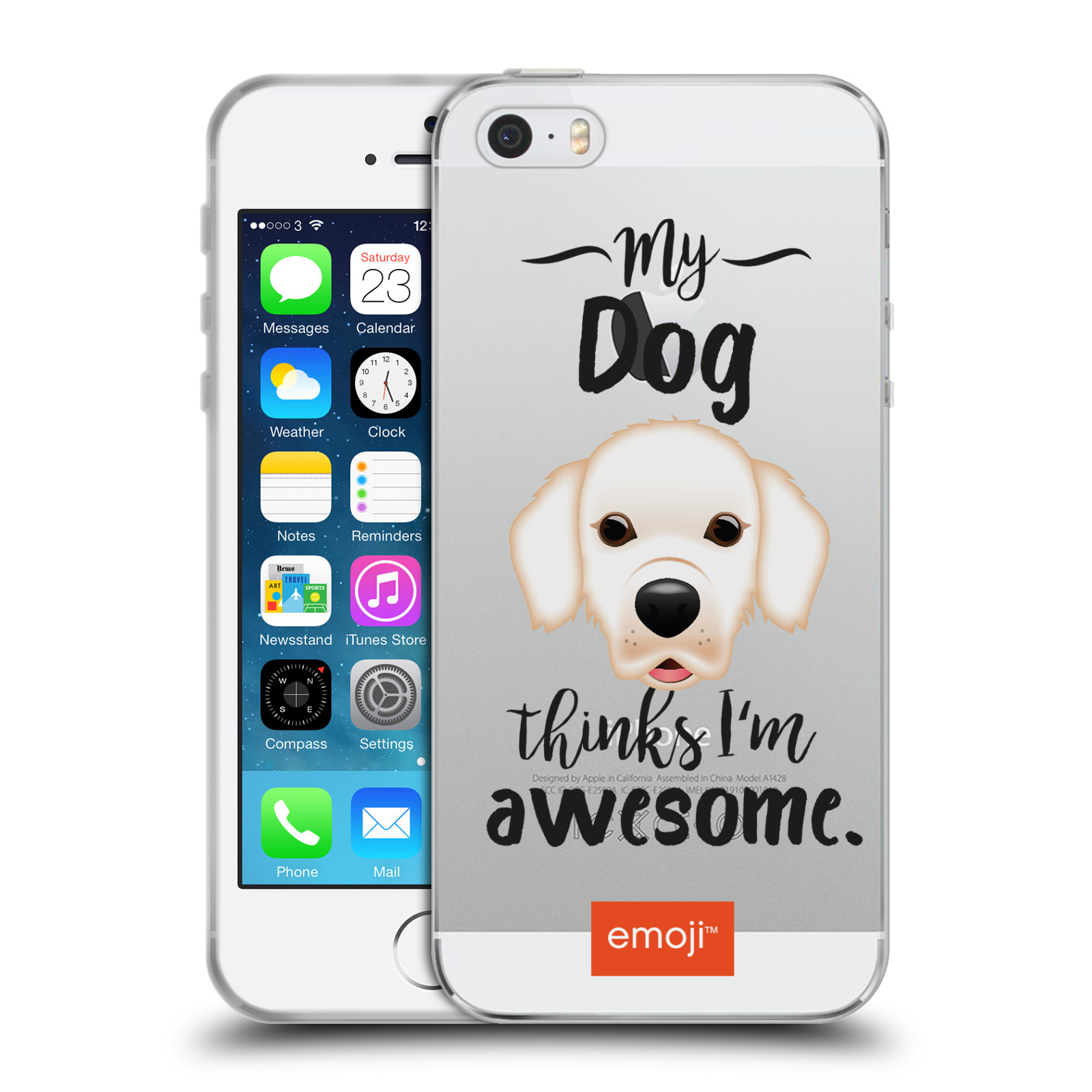 HEAD CASE silikonový obal na mobil Apple Iphone 5/5S oficiální kryt EMOJI Labrador