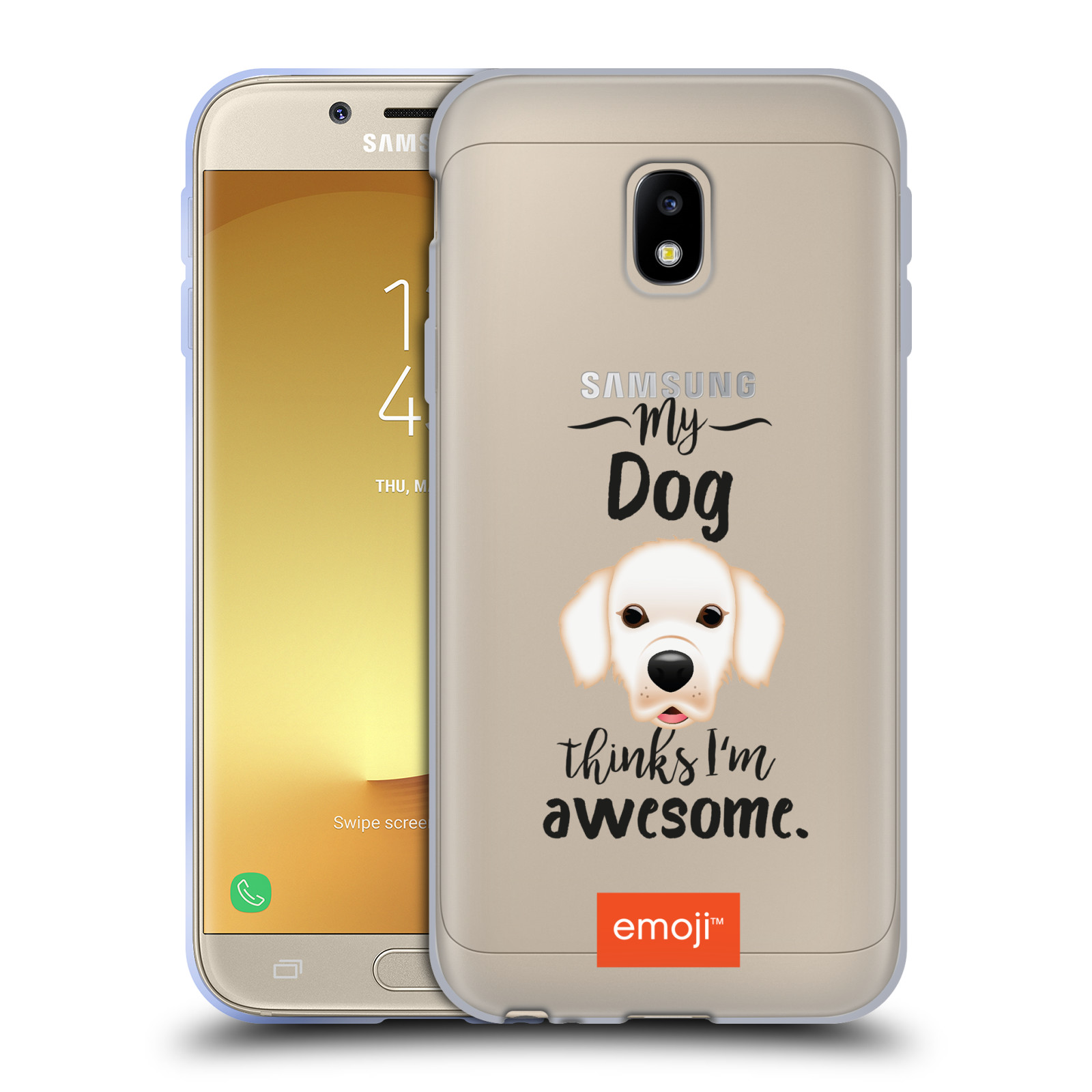HEAD CASE silikonový obal na mobil Samsung Galaxy J3 2017 (J330, J330F) oficiální kryt EMOJI Labrador