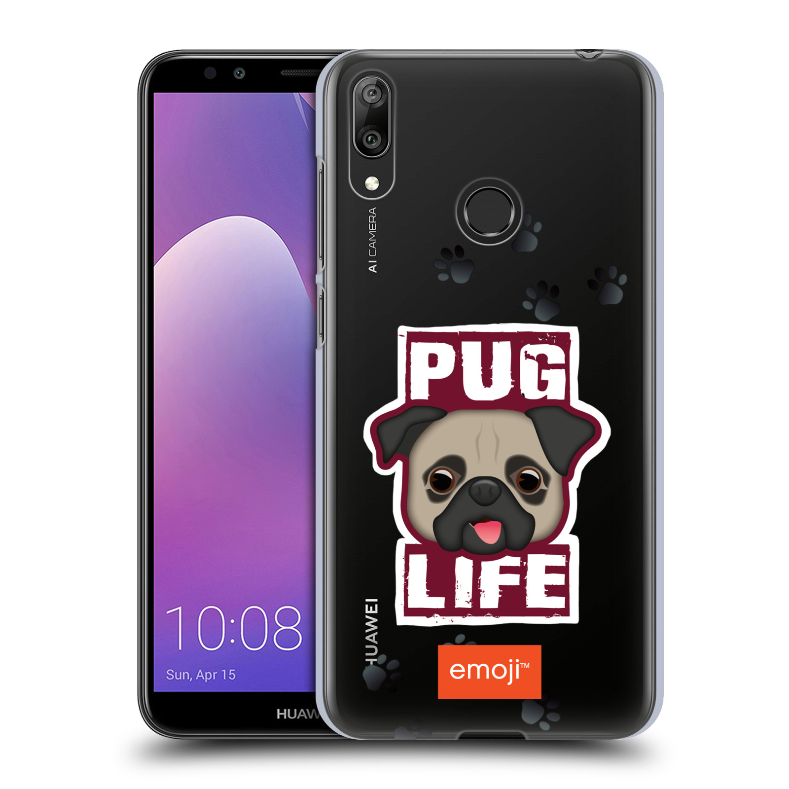 Pouzdro na mobil Huawei Y7 2019 - Head Case - oficiální kryt EMOJI mopsík a jeho život