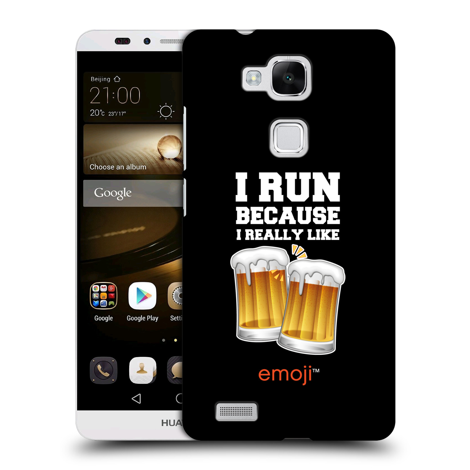 HEAD CASE plastový obal na mobil Huawei Mate 7 smajlíci oficiální kryt EMOJI vzor sklenice piva