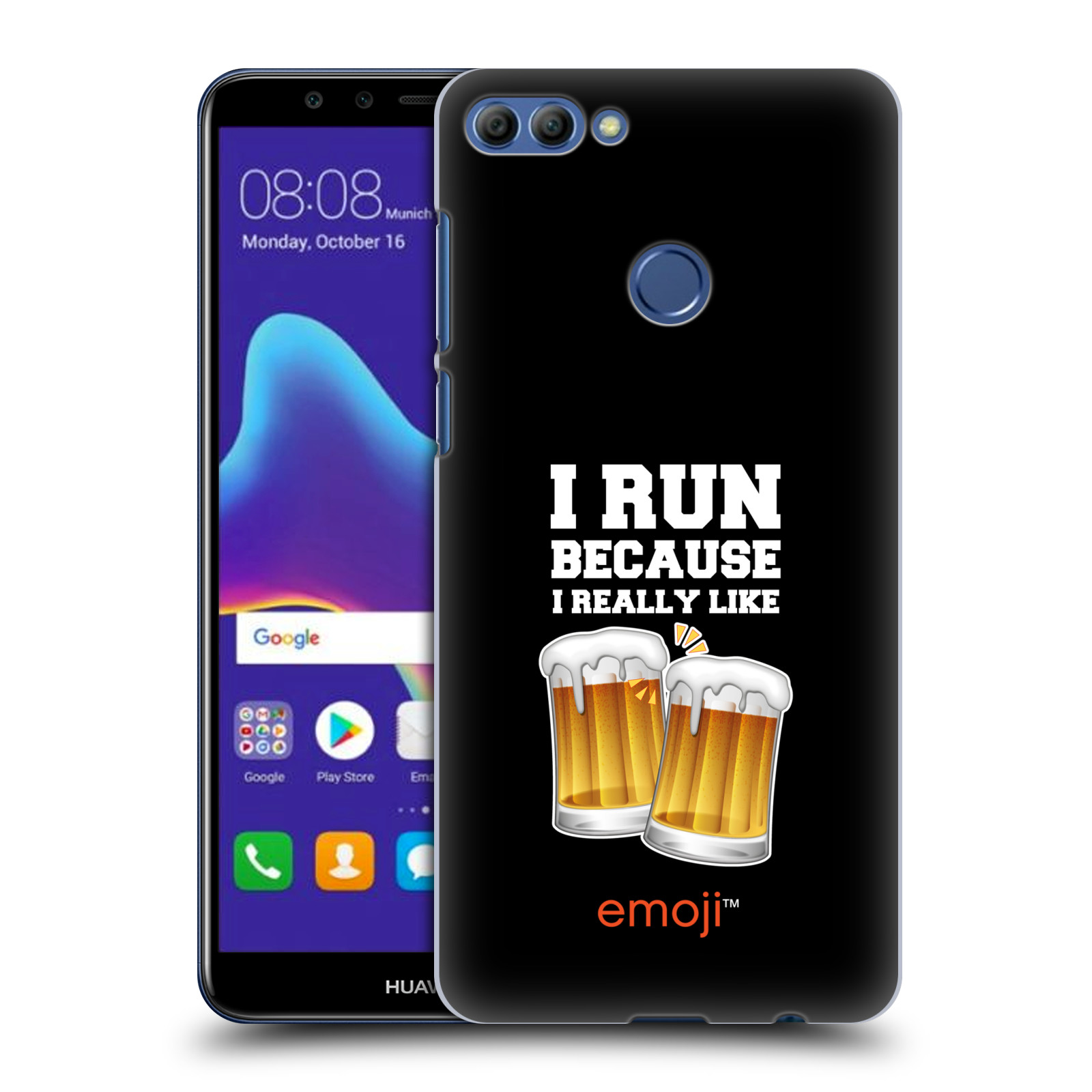 HEAD CASE plastový obal na mobil Huawei Y9 2018 smajlíci oficiální kryt EMOJI vzor sklenice piva