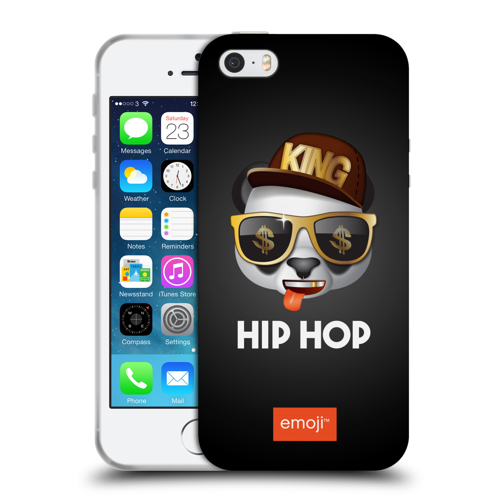 HEAD CASE silikonový obal na mobil Apple Iphone 5/5S oficiální kryt EMOJI hudba hudební styl HIP HOP