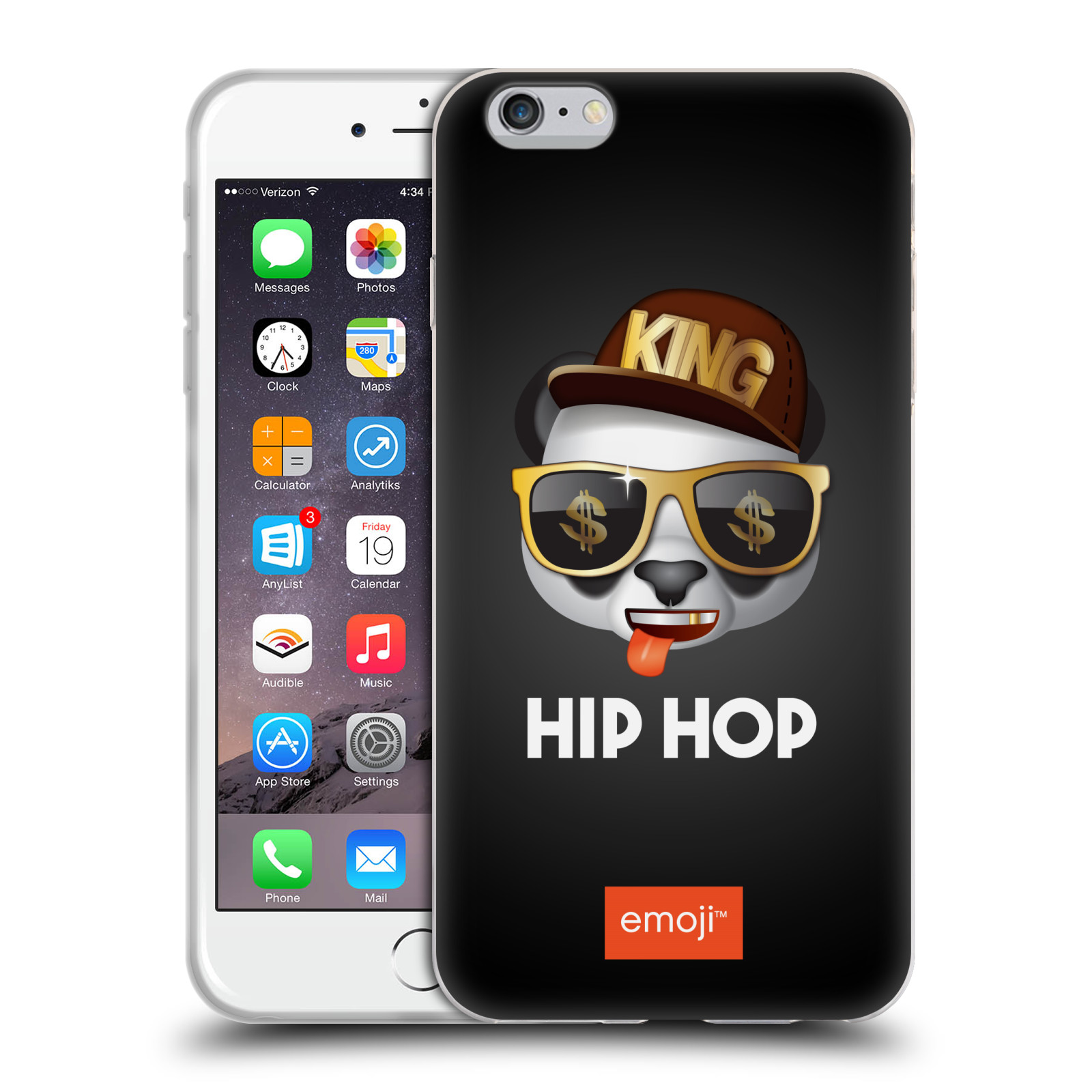 HEAD CASE silikonový obal na mobil Apple Iphone 6/6S PLUS oficiální kryt EMOJI hudba hudební styl HIP HOP