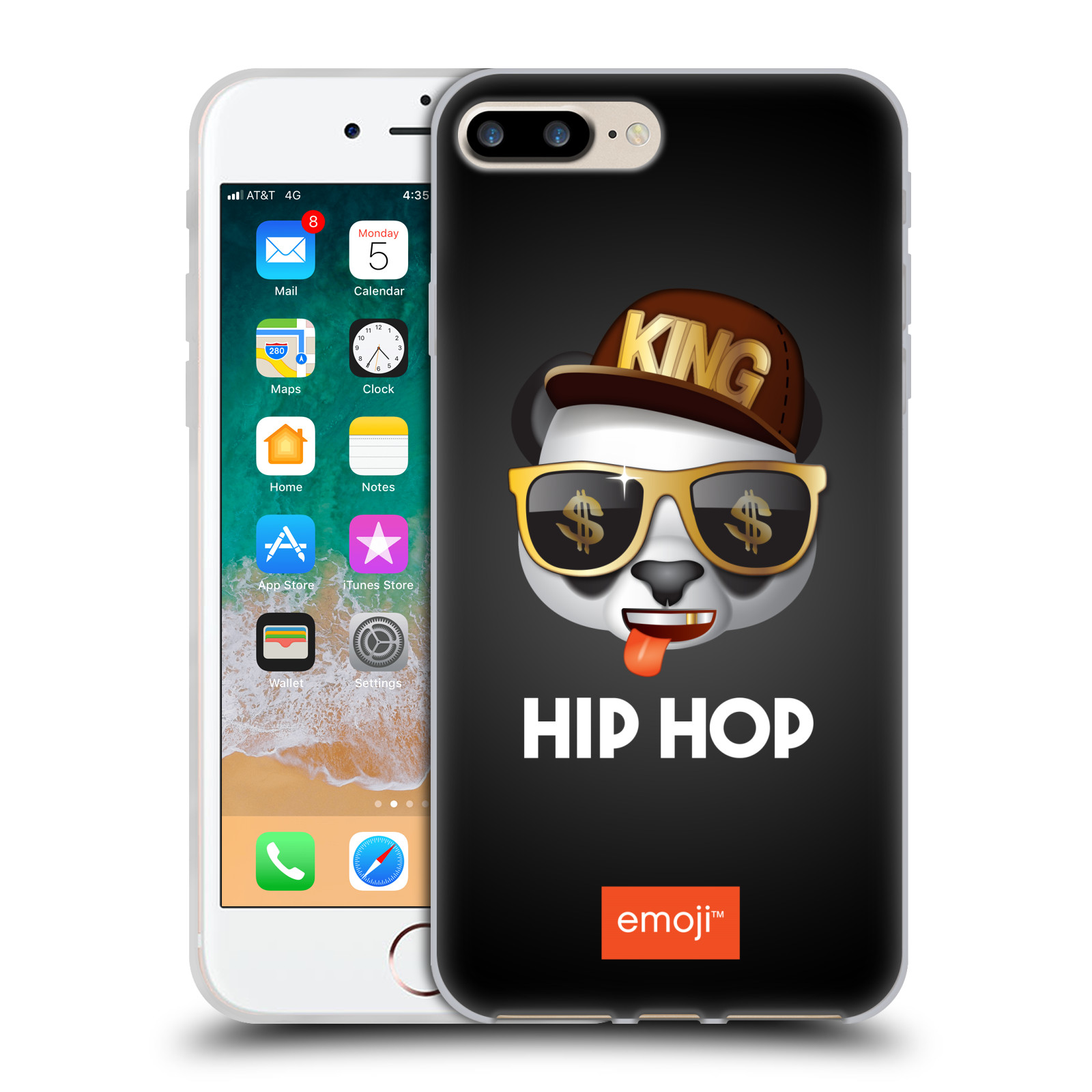 HEAD CASE silikonový obal na mobil Apple Iphone 7 PLUS oficiální kryt EMOJI hudba hudební styl HIP HOP