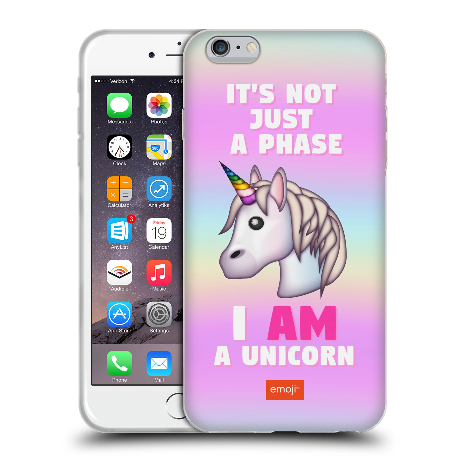 HEAD CASE silikonový obal na mobil Apple Iphone 6/6S PLUS smajlíci oficiální kryt EMOJI vzor jednorožec růžová I AM UNICORN