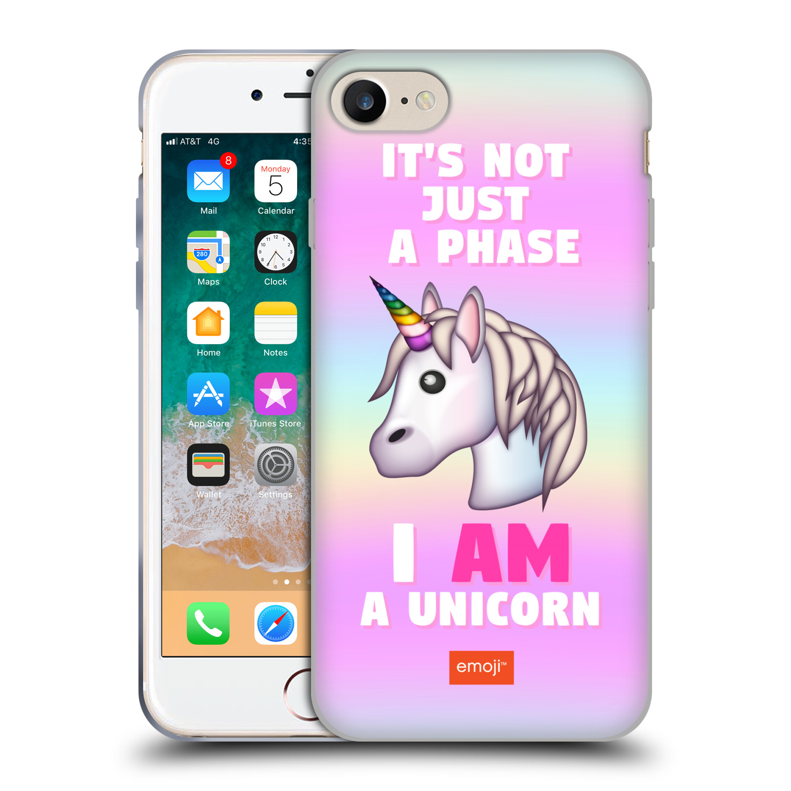 HEAD CASE silikonový obal na mobil Apple Iphone 7 smajlíci oficiální kryt EMOJI vzor jednorožec růžová I AM UNICORN