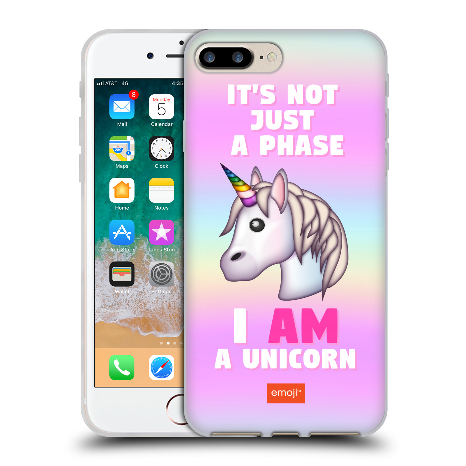 HEAD CASE silikonový obal na mobil Apple Iphone 7 PLUS smajlíci oficiální kryt EMOJI vzor jednorožec růžová I AM UNICORN