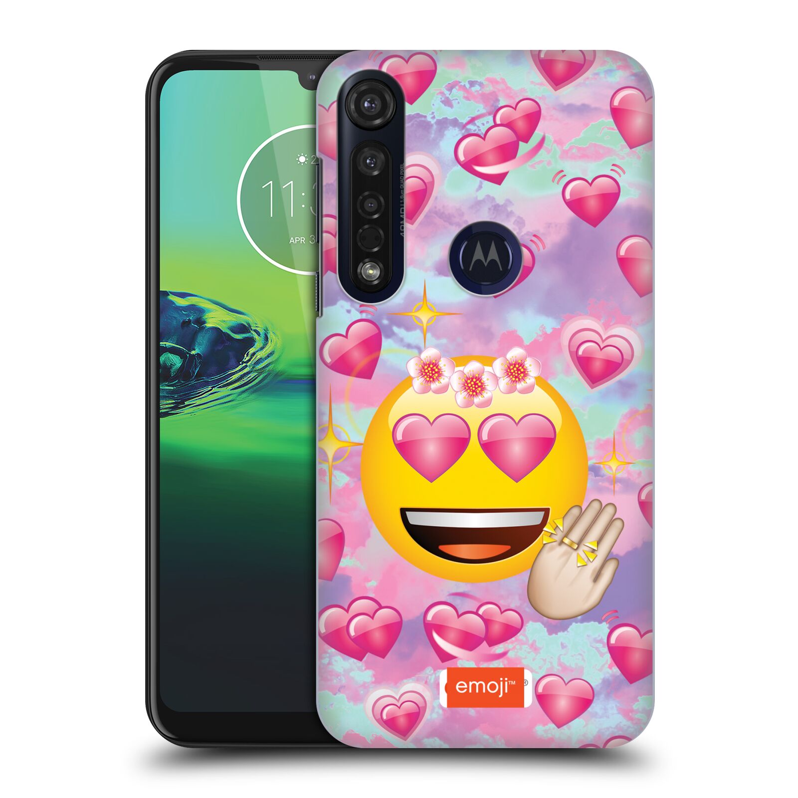 Pouzdro na mobil Motorola Moto G8 PLUS - HEAD CASE - smajlík oficiální kryt EMOJI velký smajlík růžová srdíčka