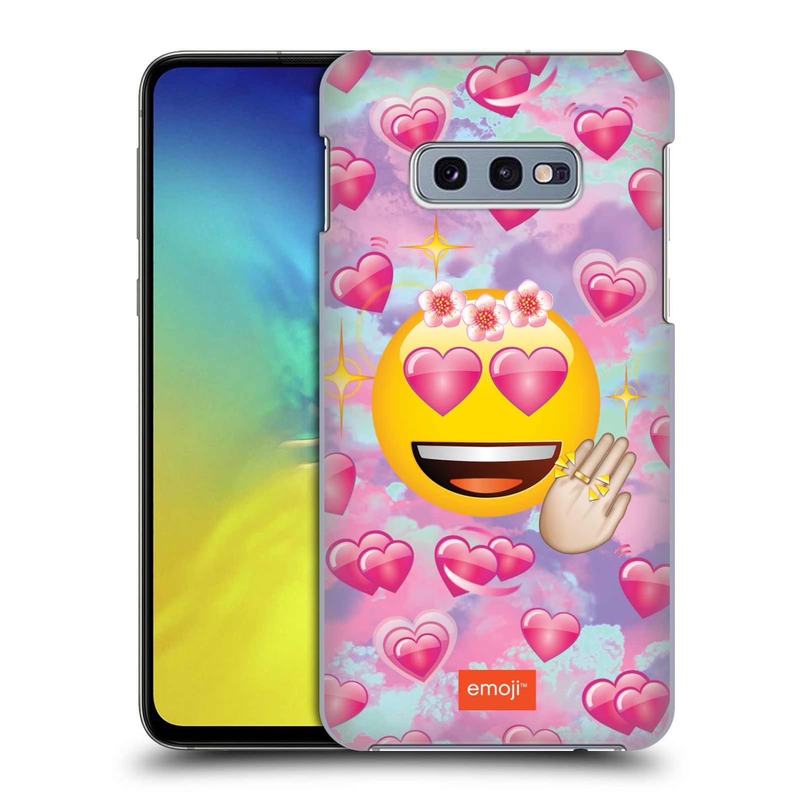 Pouzdro na mobil Samsung Galaxy S10e - HEAD CASE - smajlík oficiální kryt EMOJI velký smajlík růžová srdíčka