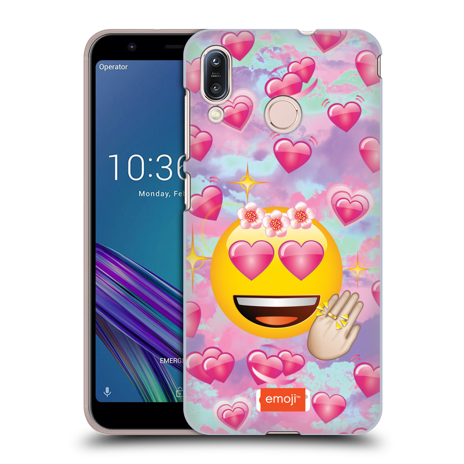Pouzdro na mobil Asus Zenfone Max M1 (ZB555KL) - HEAD CASE - smajlík oficiální kryt EMOJI velký smajlík růžová srdíčka