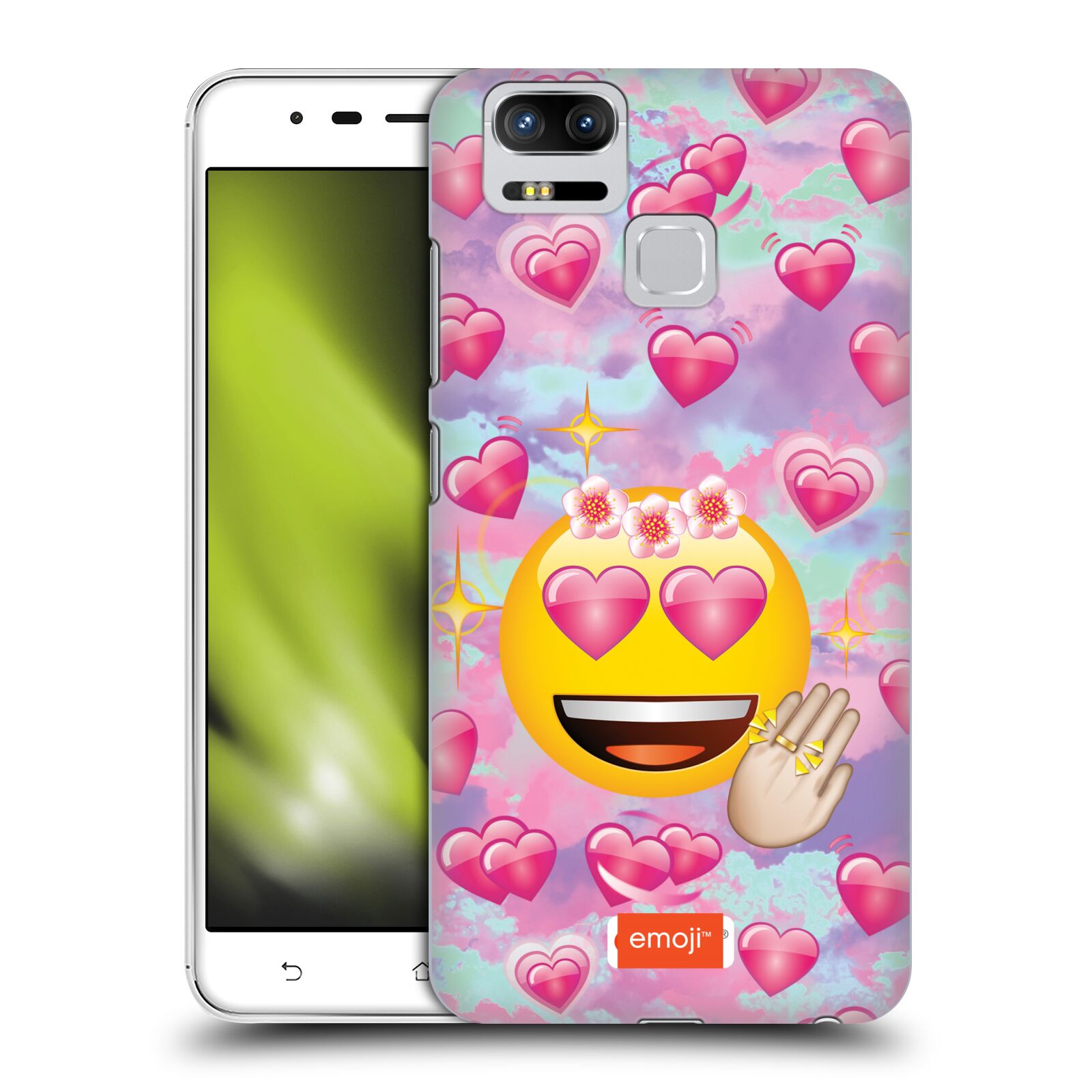 HEAD CASE plastový obal na mobil Asus Zenfone 3 Zoom ZE553KL smajlík oficiální kryt EMOJI velký smajlík růžová srdíčka