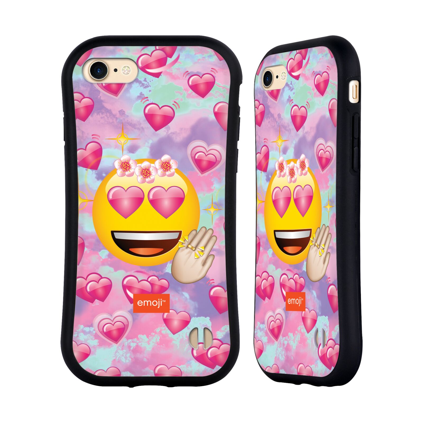 HEAD CASE odolný obal na mobil Apple Iphone 8 smajlík oficiální kryt EMOJI velký smajlík růžová srdíčka