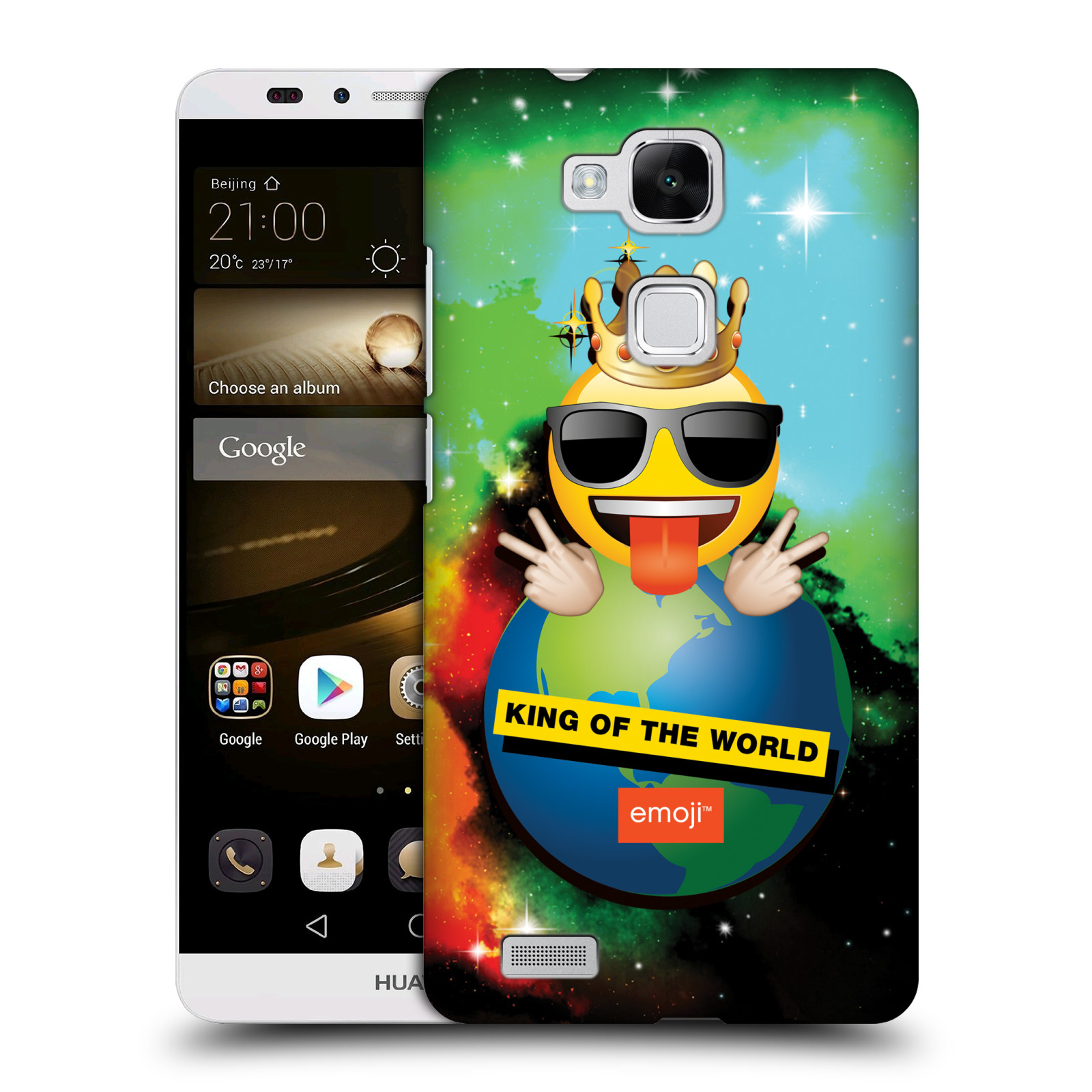 HEAD CASE plastový obal na mobil Huawei Mate 7 smajlík oficiální kryt EMOJI velký smajlík král světa
