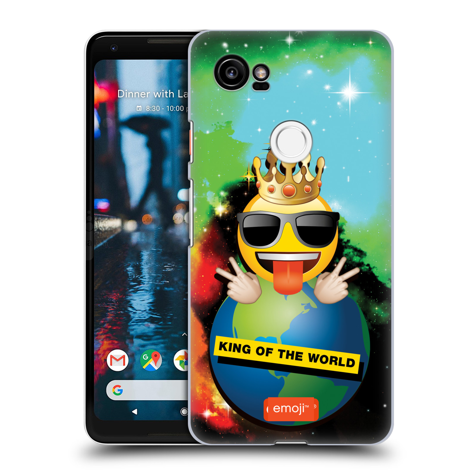 HEAD CASE plastový obal na mobil Google Pixel 2 XL smajlík oficiální kryt EMOJI velký smajlík král světa
