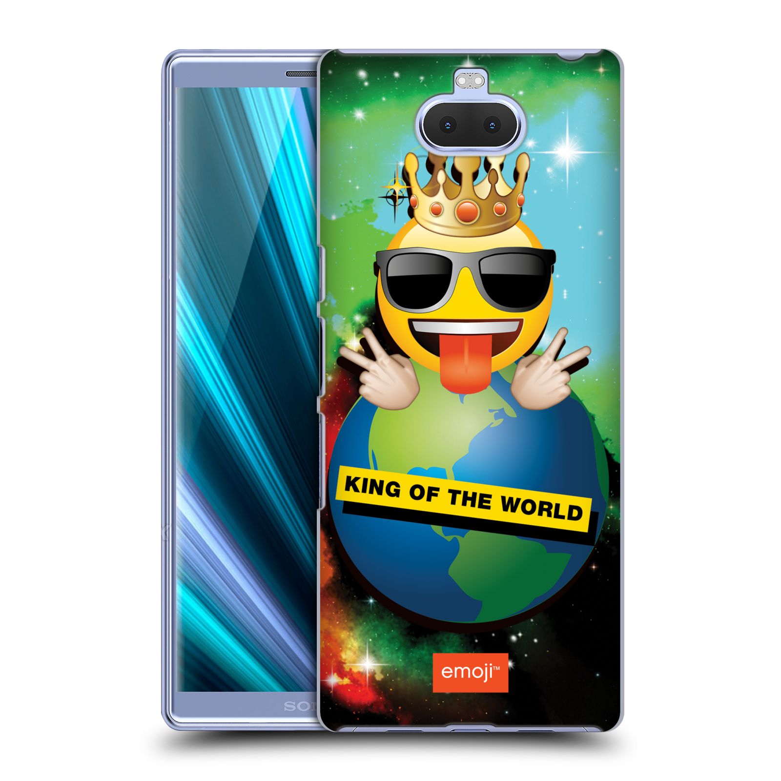 Pouzdro na mobil Sony Xperia 10 - Head Case - smajlík oficiální kryt EMOJI velký smajlík král světa