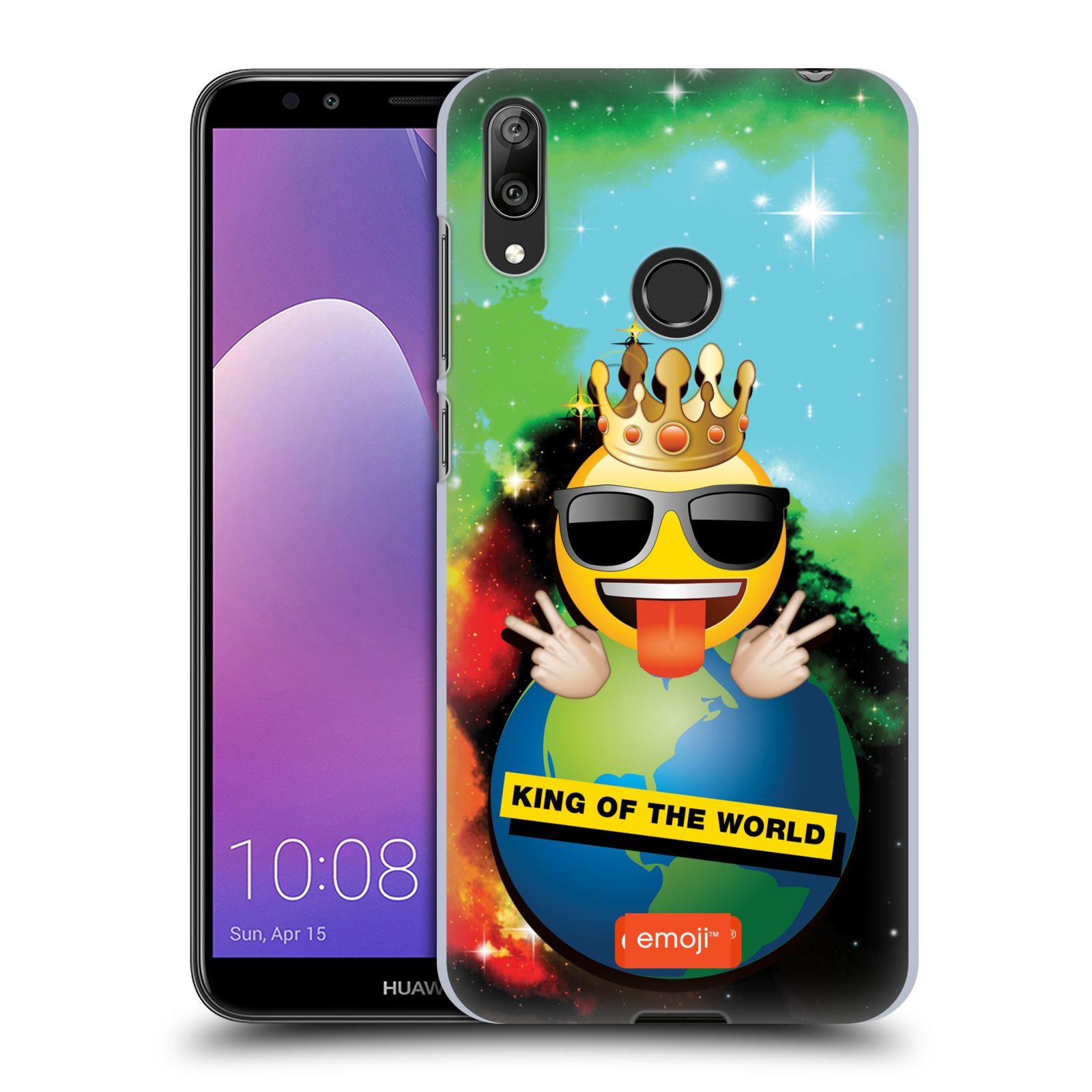 Pouzdro na mobil Huawei Y7 2019 - Head Case - smajlík oficiální kryt EMOJI velký smajlík král světa