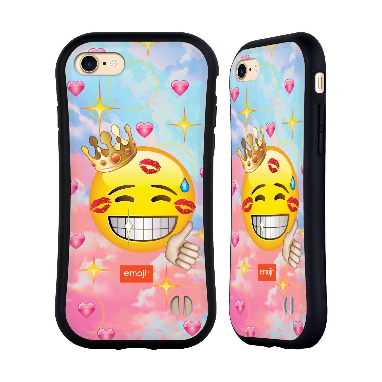 HEAD CASE odolný obal na mobil Apple Iphone 8 smajlík oficiální kryt EMOJI velký smajlík polibky a koruna