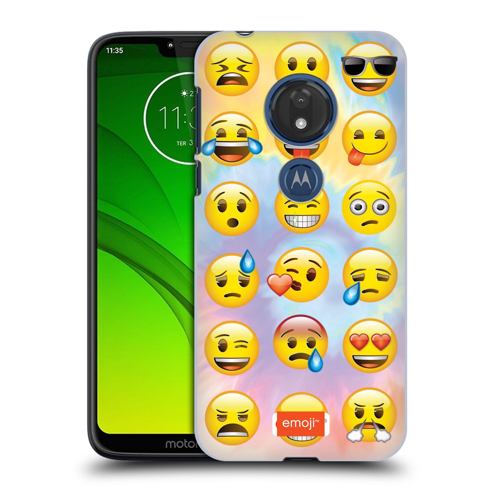 Pouzdro na mobil Motorola Moto G7 Play smajlík oficiální kryt EMOJI nálada