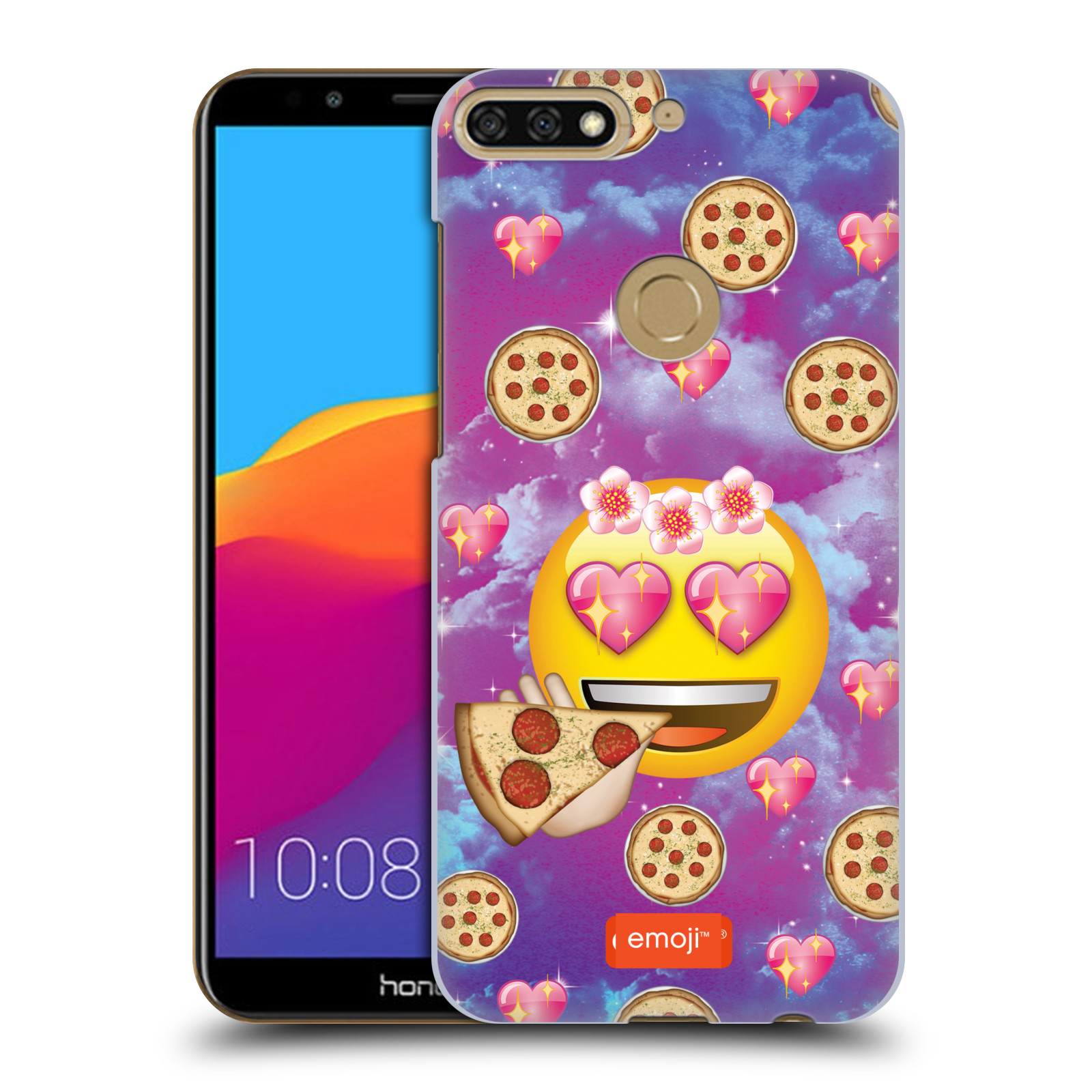 HEAD CASE plastový obal na mobil Honor 7c smajlík oficiální kryt EMOJI velký smajlík milovník pizzy