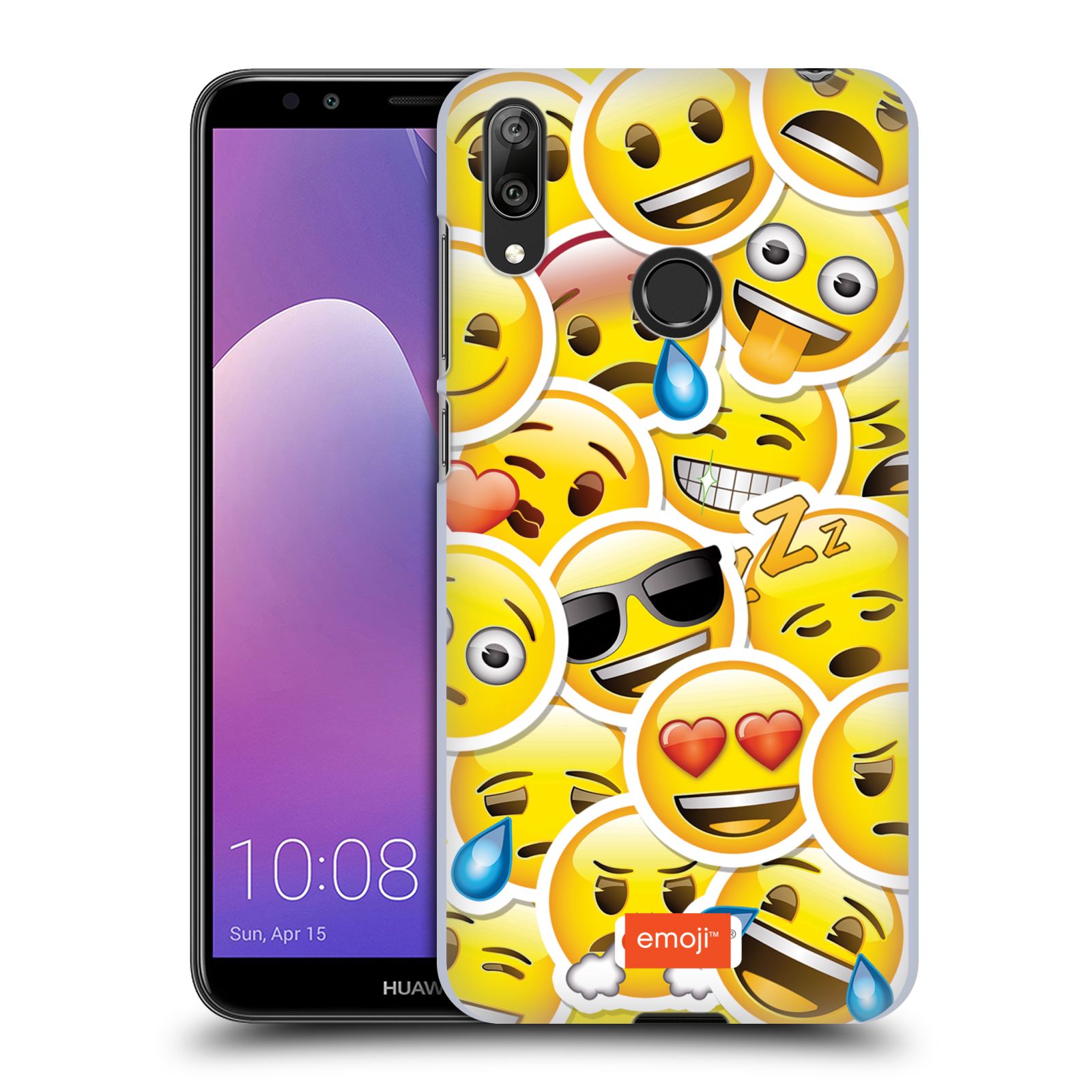 Pouzdro na mobil Huawei Y7 2019 - Head Case - smajlík oficiální kryt EMOJI velcí smajlíci nálepky