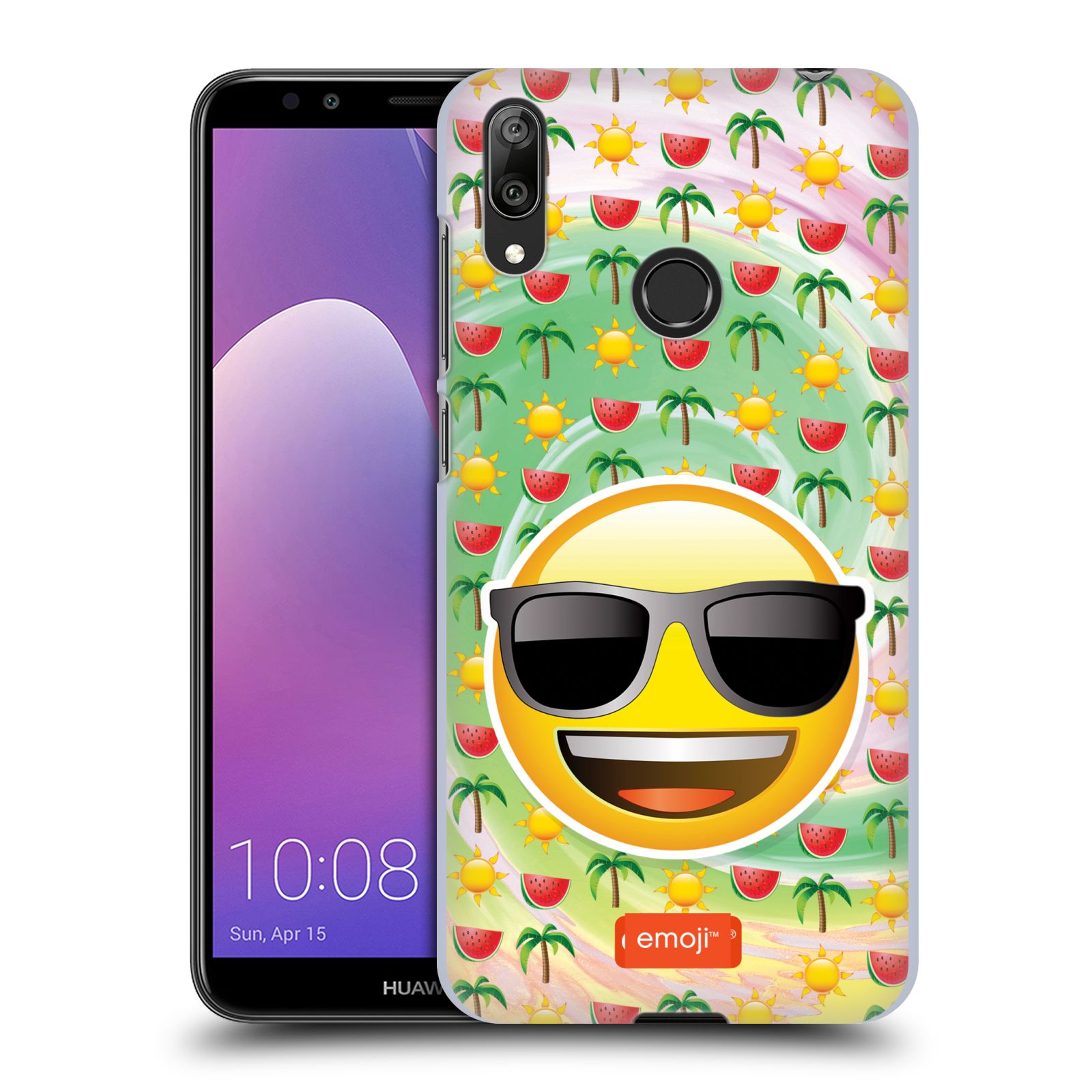 Pouzdro na mobil Huawei Y7 2019 - Head Case - smajlík oficiální kryt EMOJI velký smajlík léto