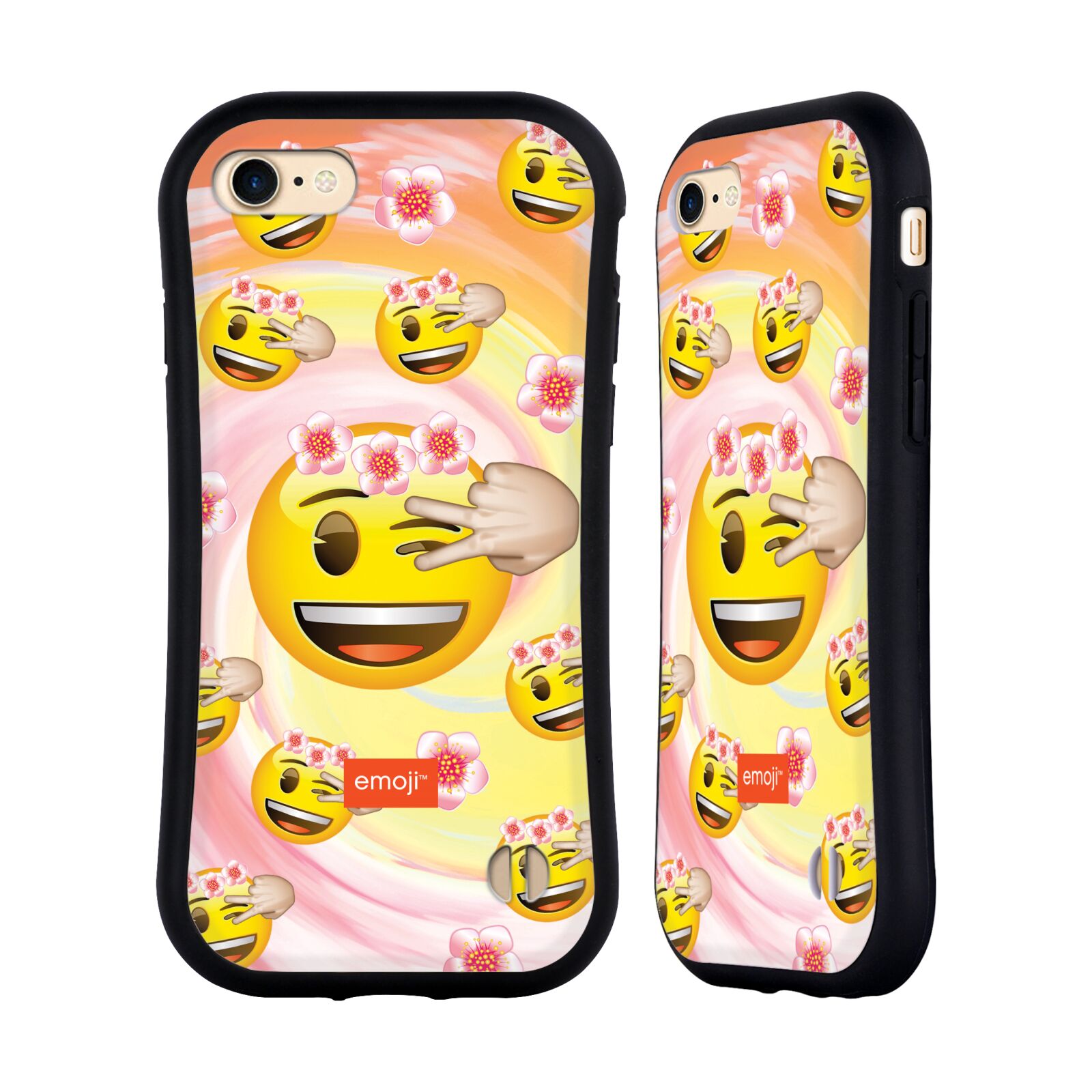 HEAD CASE odolný obal na mobil Apple Iphone 8 smajlík oficiální kryt EMOJI velký smajlík květiny věneček