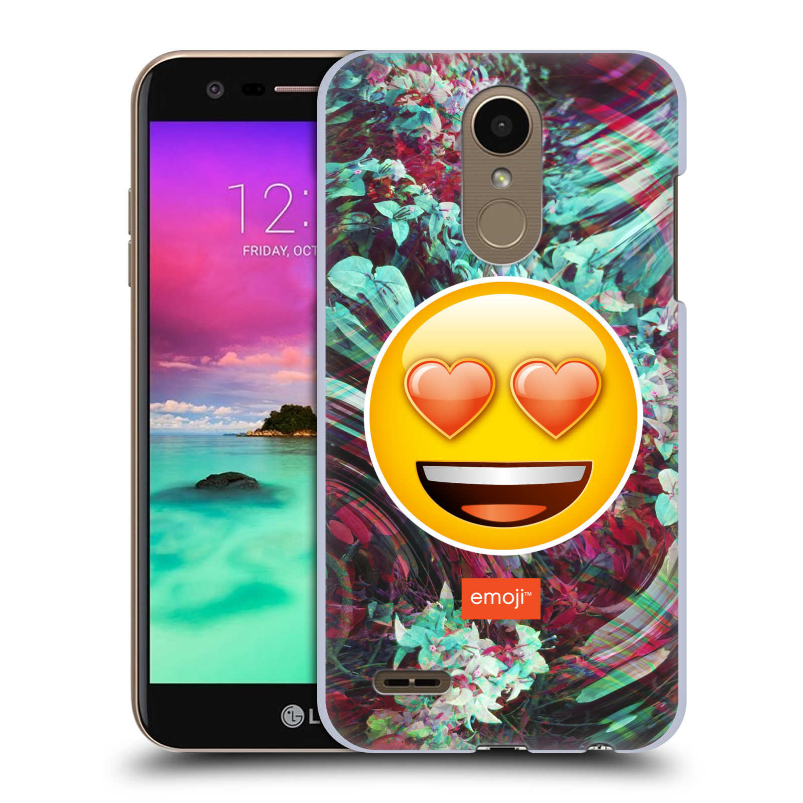 Pouzdro na mobil LG K10 2018 - HEAD CASE - Emoji smajlík srdíčka v očích