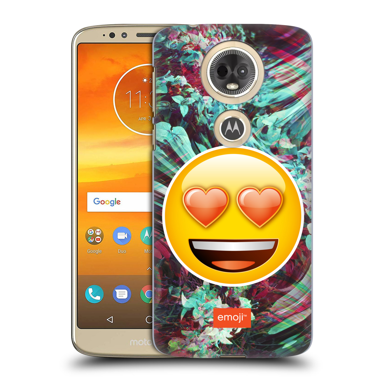 Pouzdro na mobil Motorola Moto E5 PLUS - HEAD CASE - Emoji smajlík srdíčka v očích