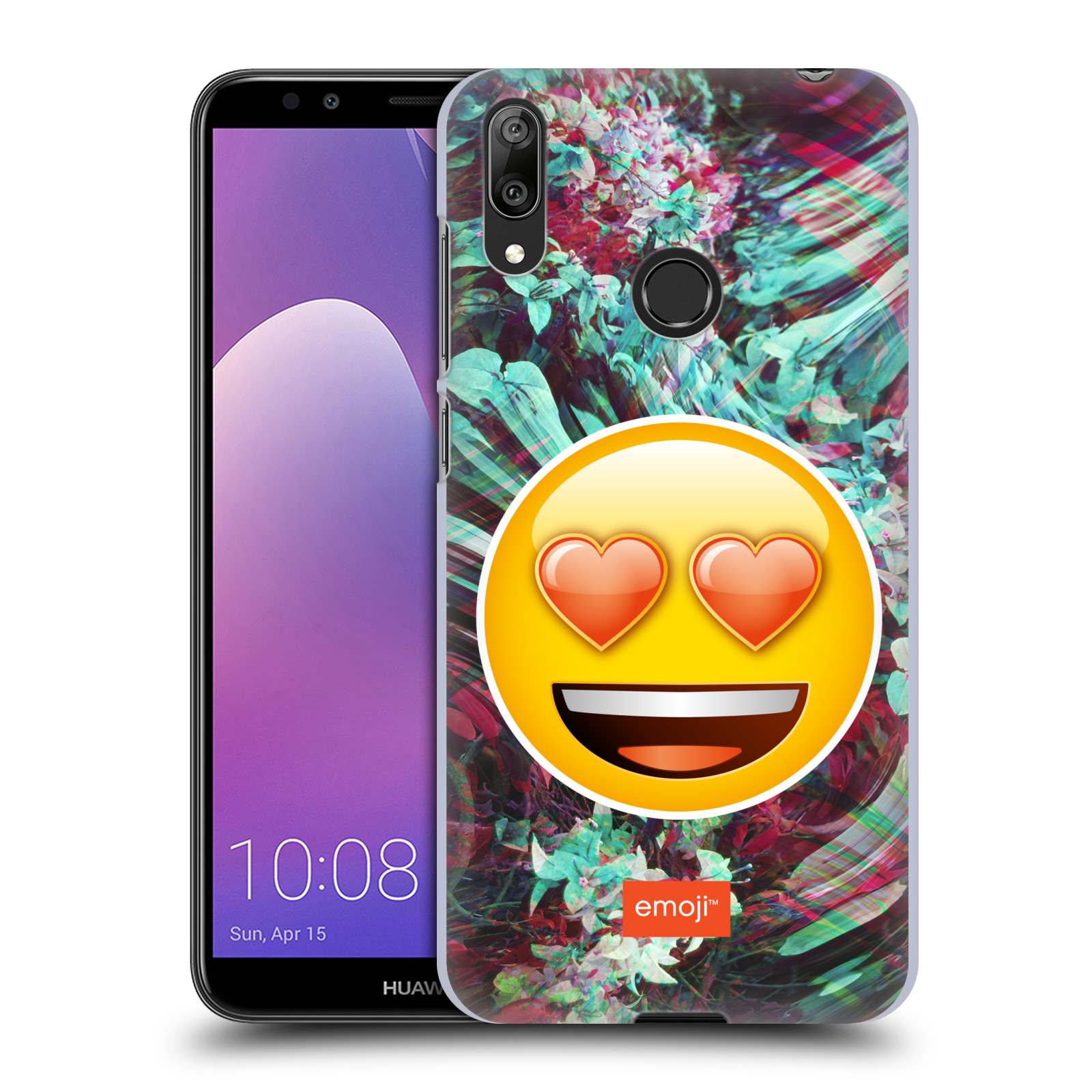 Pouzdro na mobil Huawei Y7 2019 - HEAD CASE - Emoji smajlík srdíčka v očích