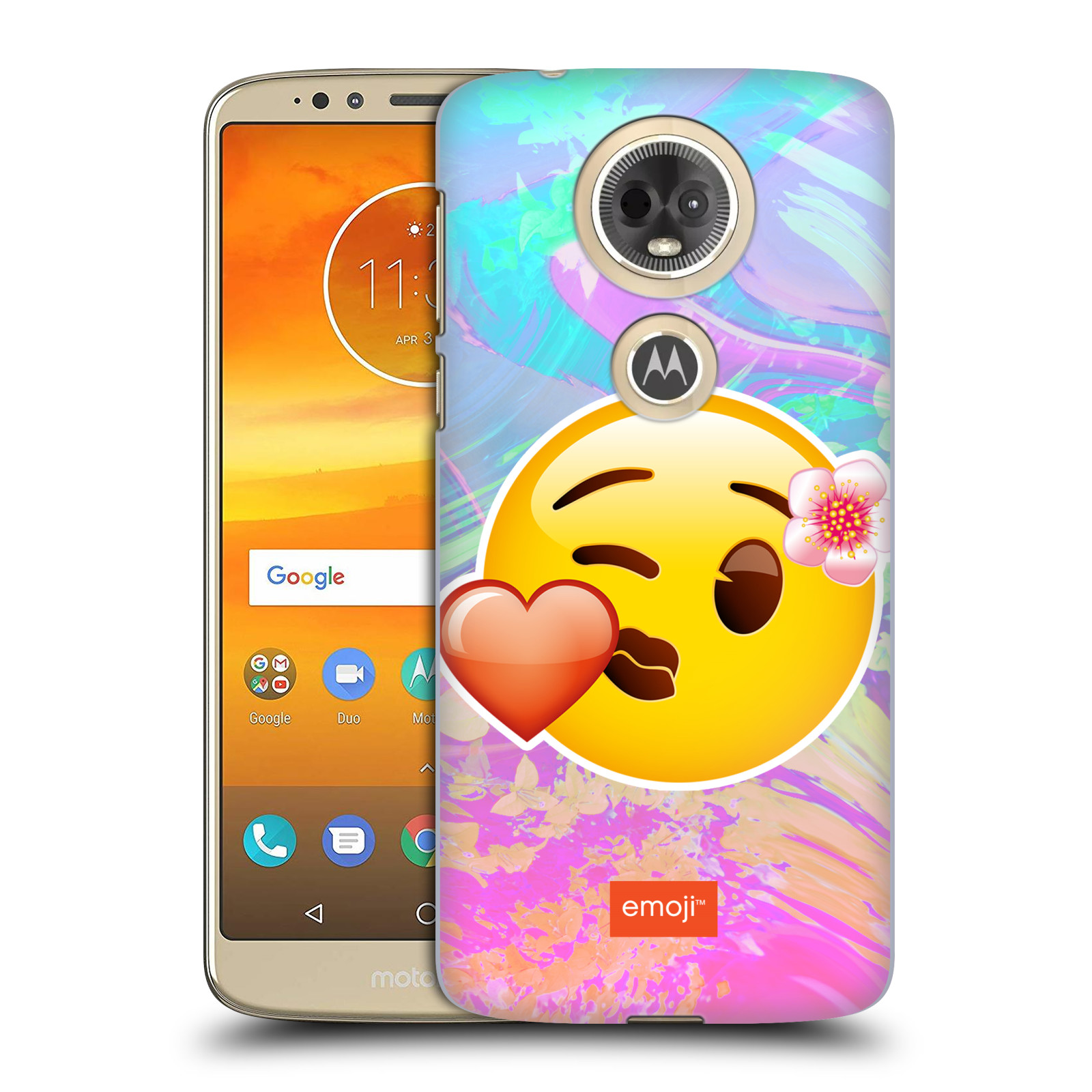 Pouzdro na mobil Motorola Moto E5 PLUS - HEAD CASE - Emoji smajlík pusinka