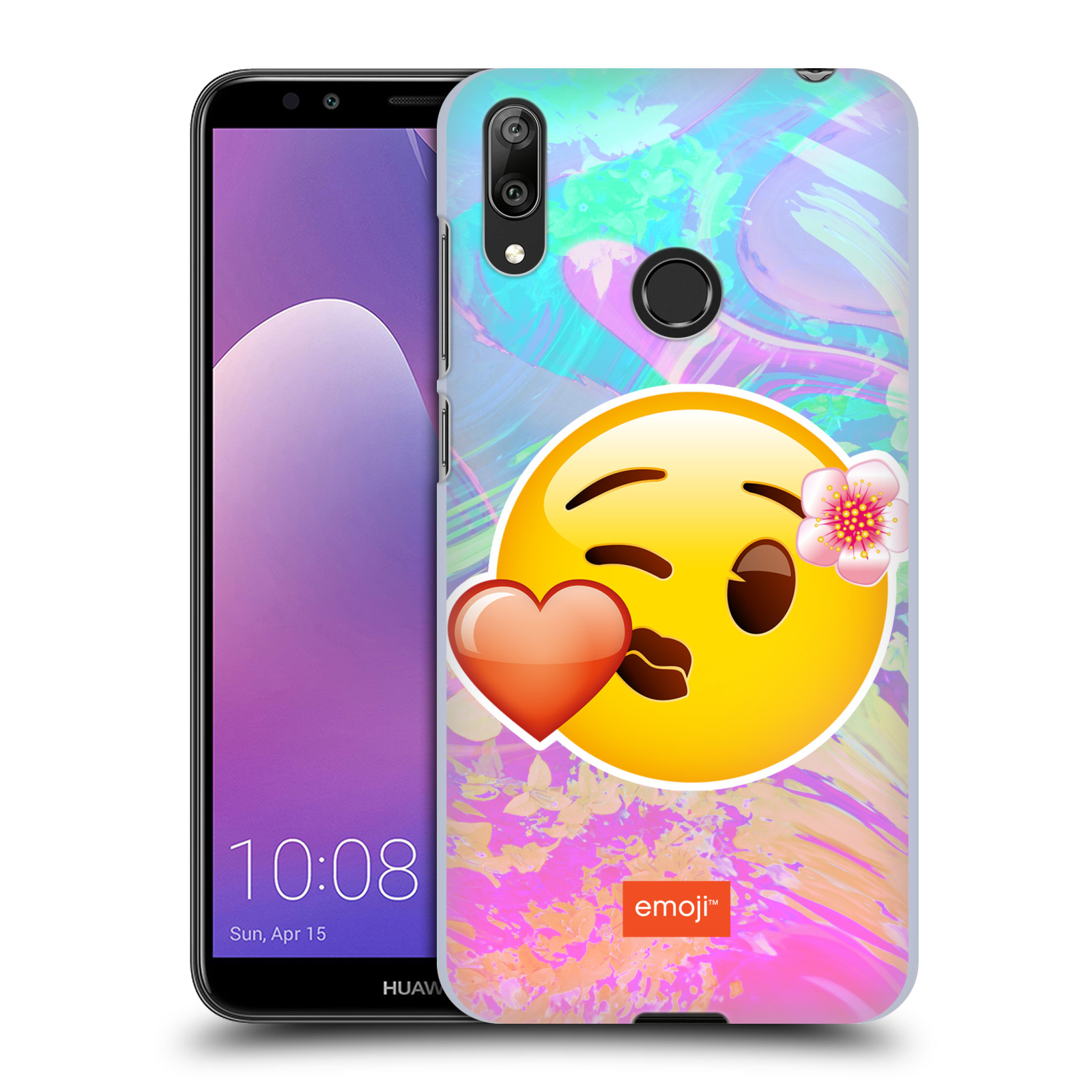 Pouzdro na mobil Huawei Y7 2019 - HEAD CASE - Emoji smajlík pusinka