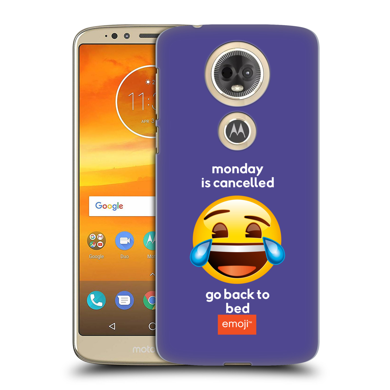 Pouzdro na mobil Motorola Moto E5 PLUS - HEAD CASE - Emoji smějící se smajlík pondělí