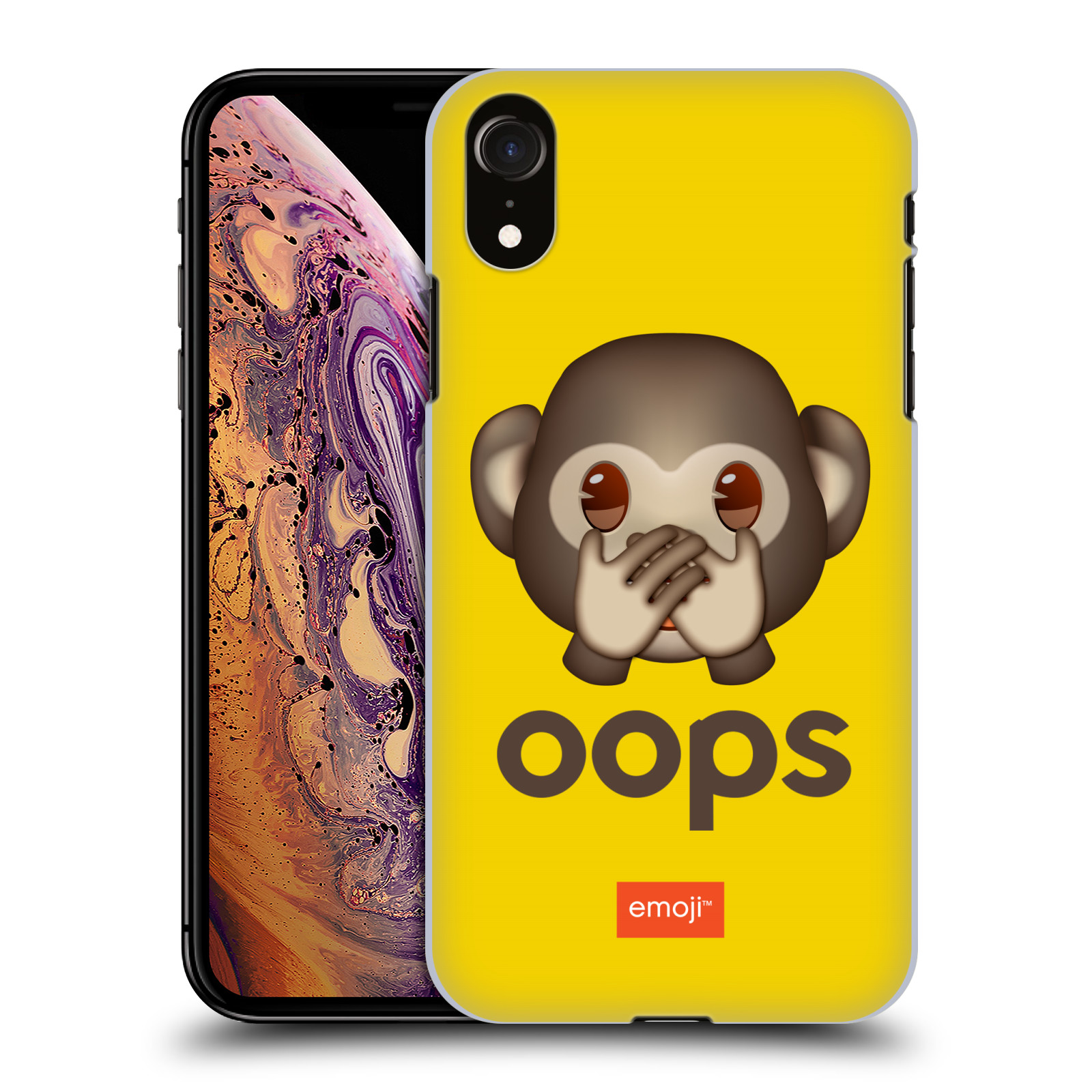 Pouzdro na mobil Apple Iphone XR - HEAD CASE - Emoji opička Oops