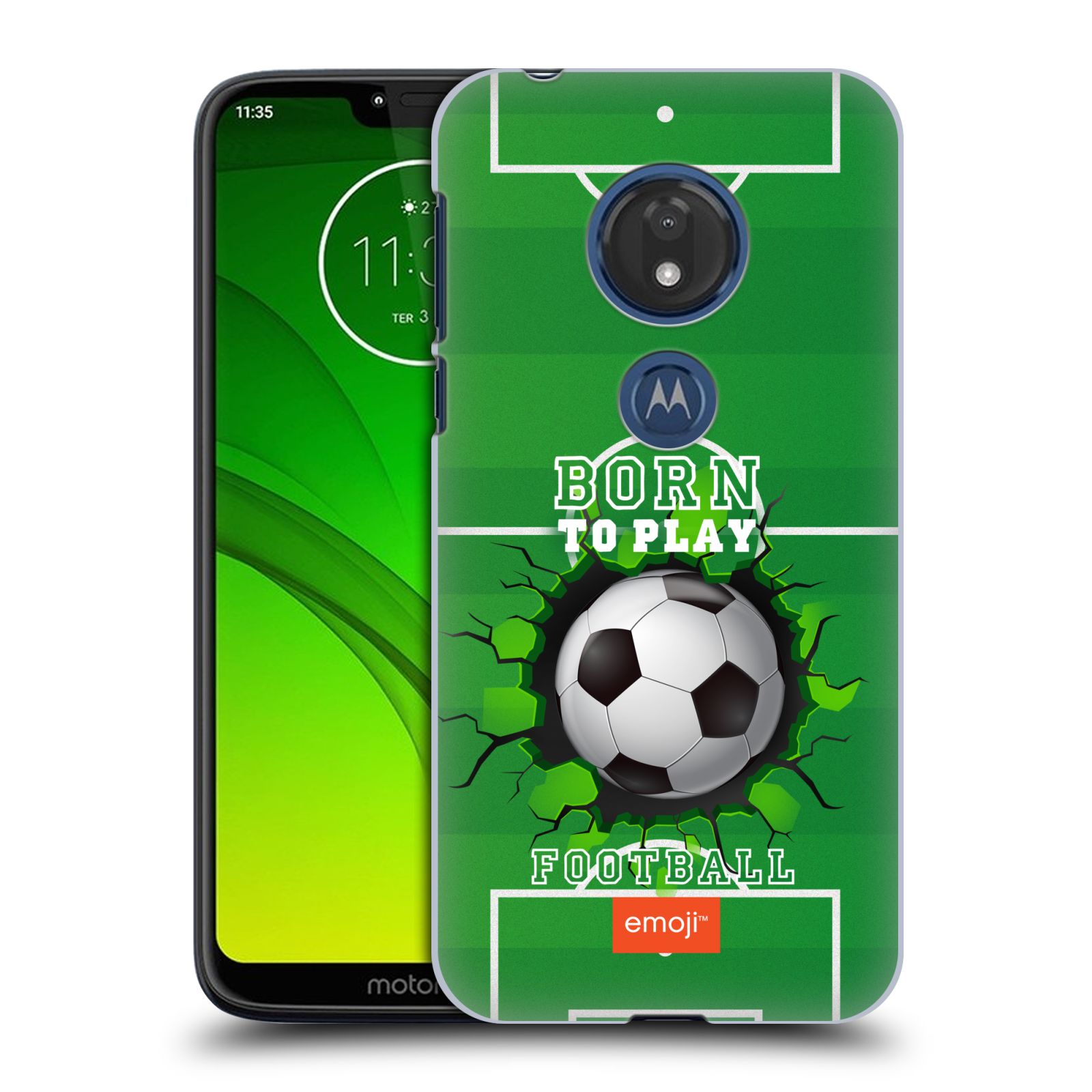 Pouzdro na mobil Motorola Moto G7 Play smajlíci oficiální kryt EMOJI vzor fotbal ZROZEN KE HŘE