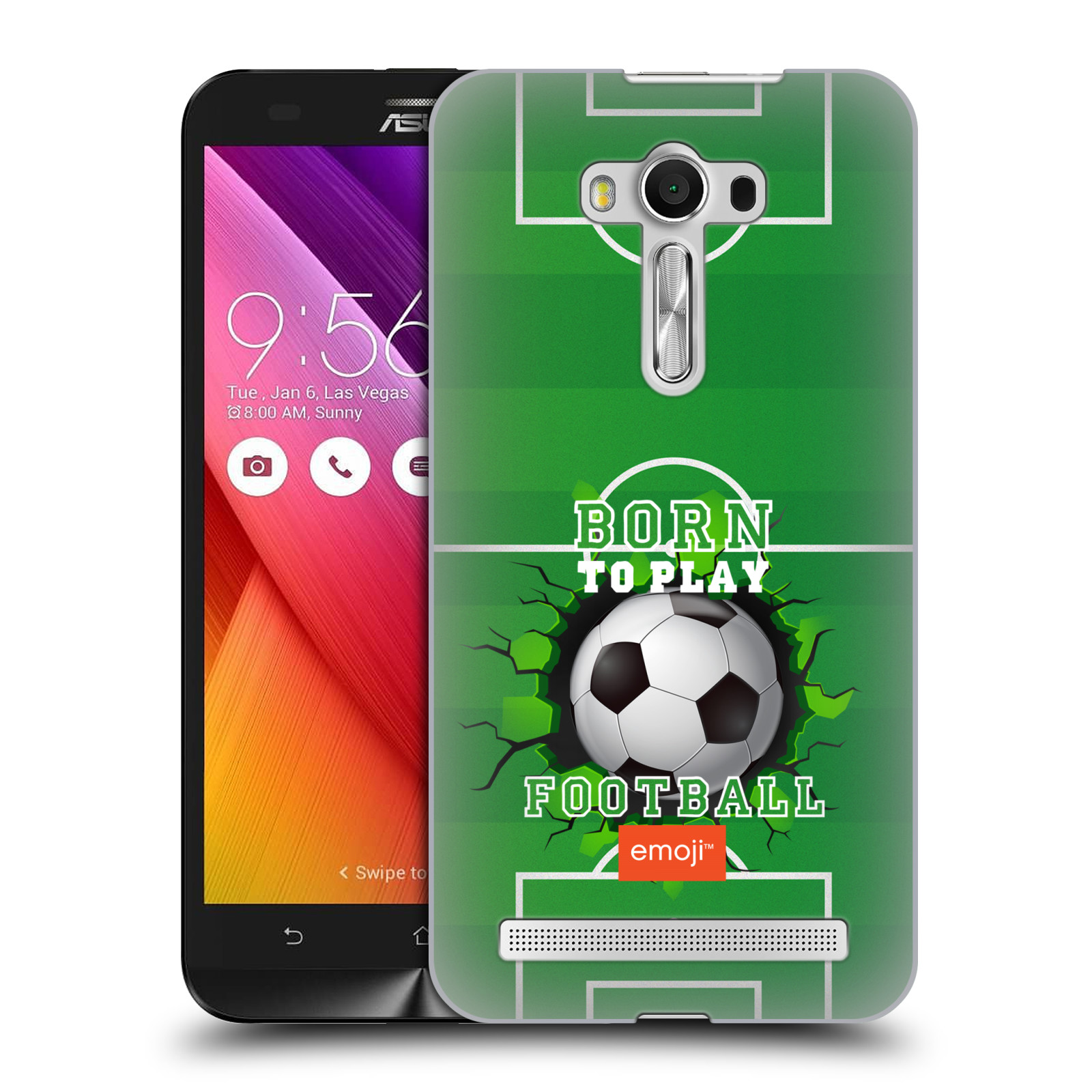 HEAD CASE plastový obal na mobil Asus Zenfone 2 LASER (5,5 displej ZE550KL) smajlíci oficiální kryt EMOJI vzor fotbal ZROZEN KE HŘE