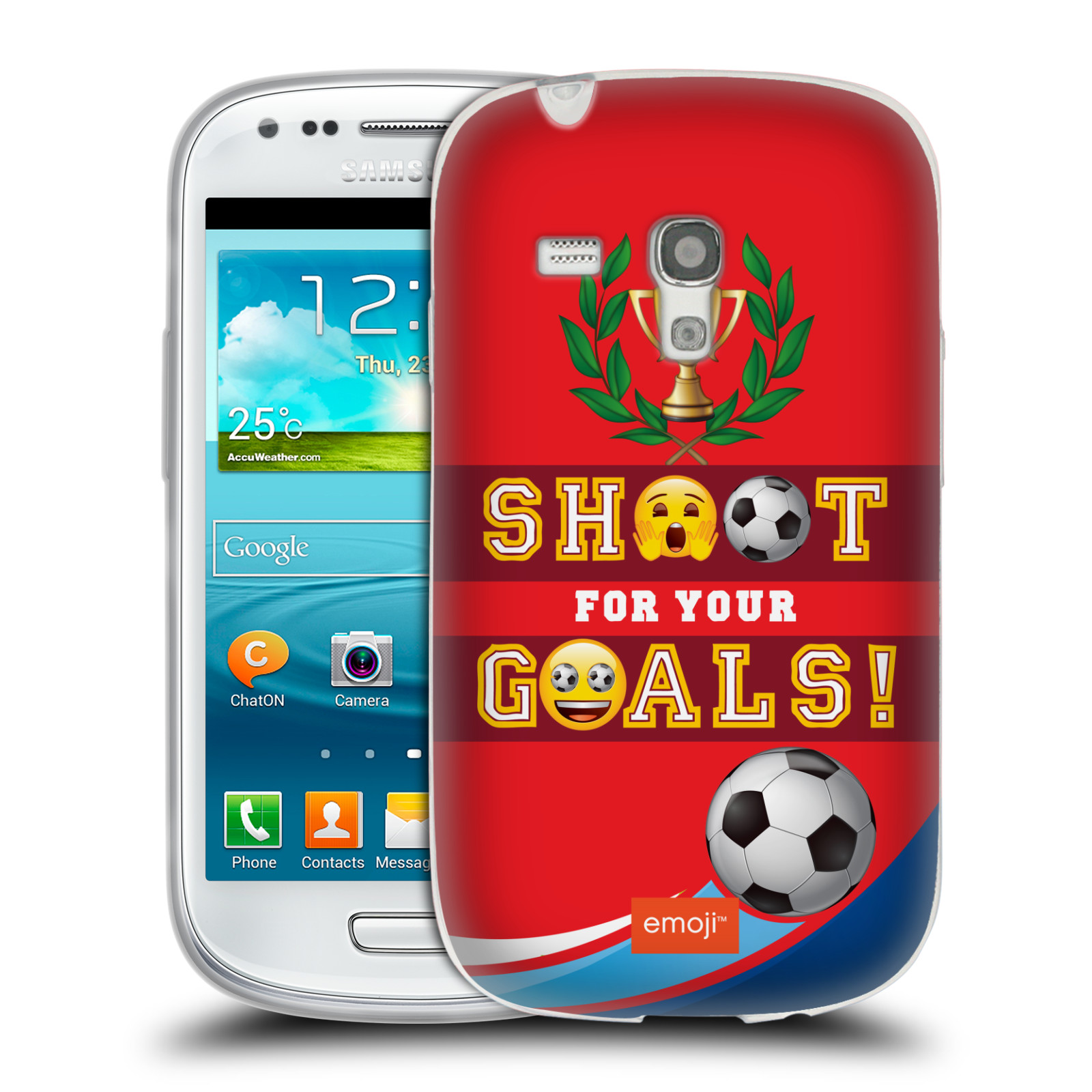 HEAD CASE silikonový obal na mobil Samsung Galaxy S3 MINI smajlíci oficiální kryt EMOJI vzor fotbal střela a gól